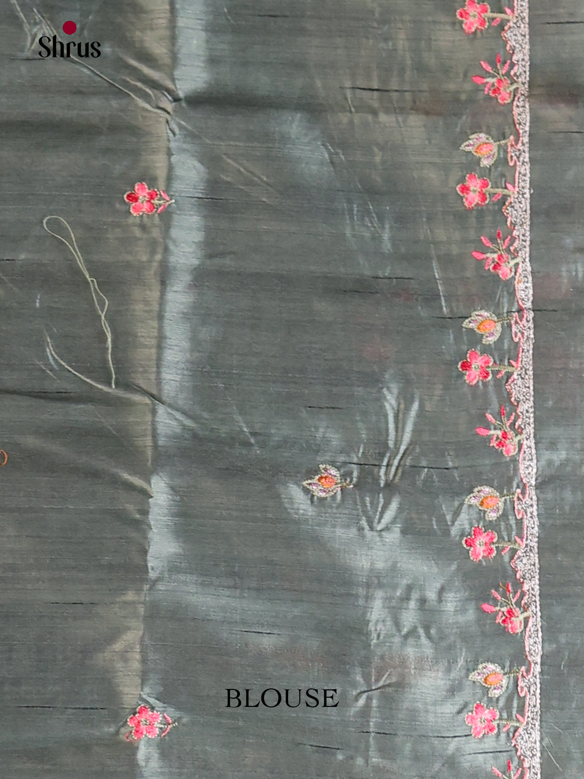 Grey - Semi Rawsilk Saree - Shop on Shrus.com