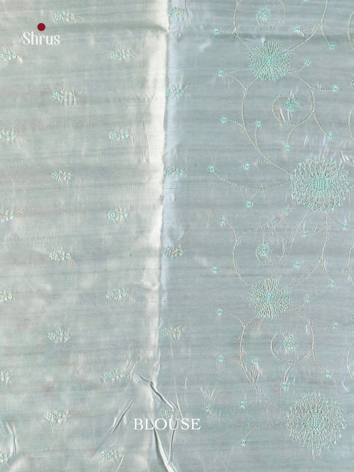 Pastel Blue- Semi Rawsilk Saree - Shop on Shrus.com