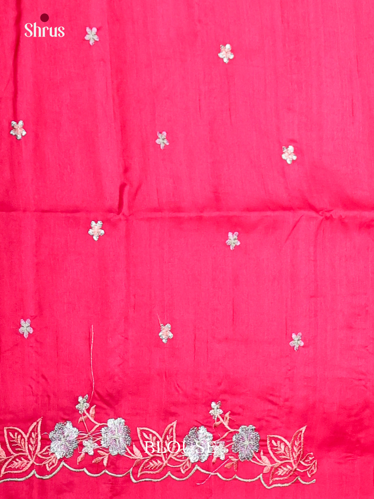 Reddish Pink - Semi Rawsilk Saree - Shop on Shrus.com