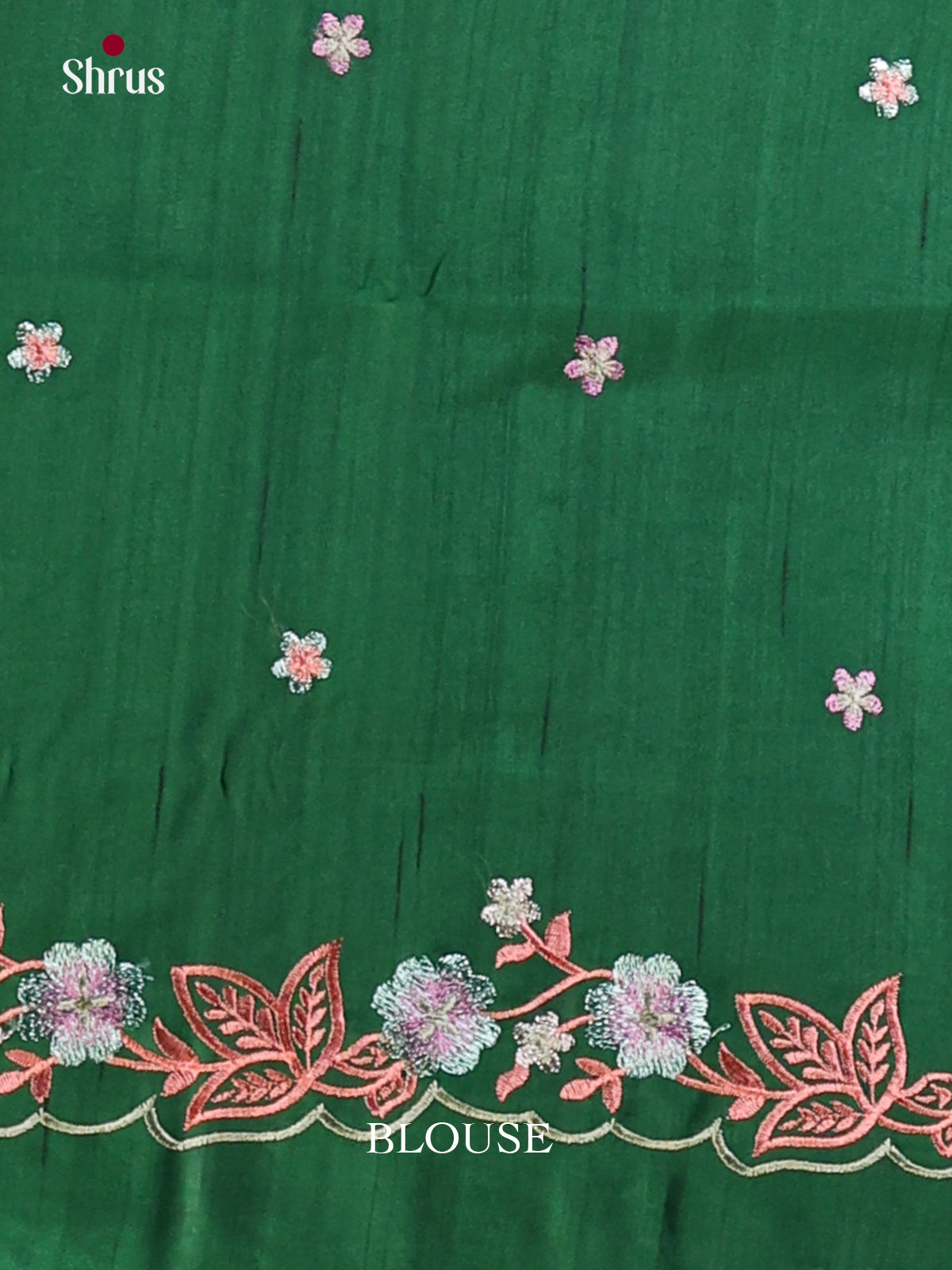 Green - Semi Rawsilk Saree - Shop on Shrus.com