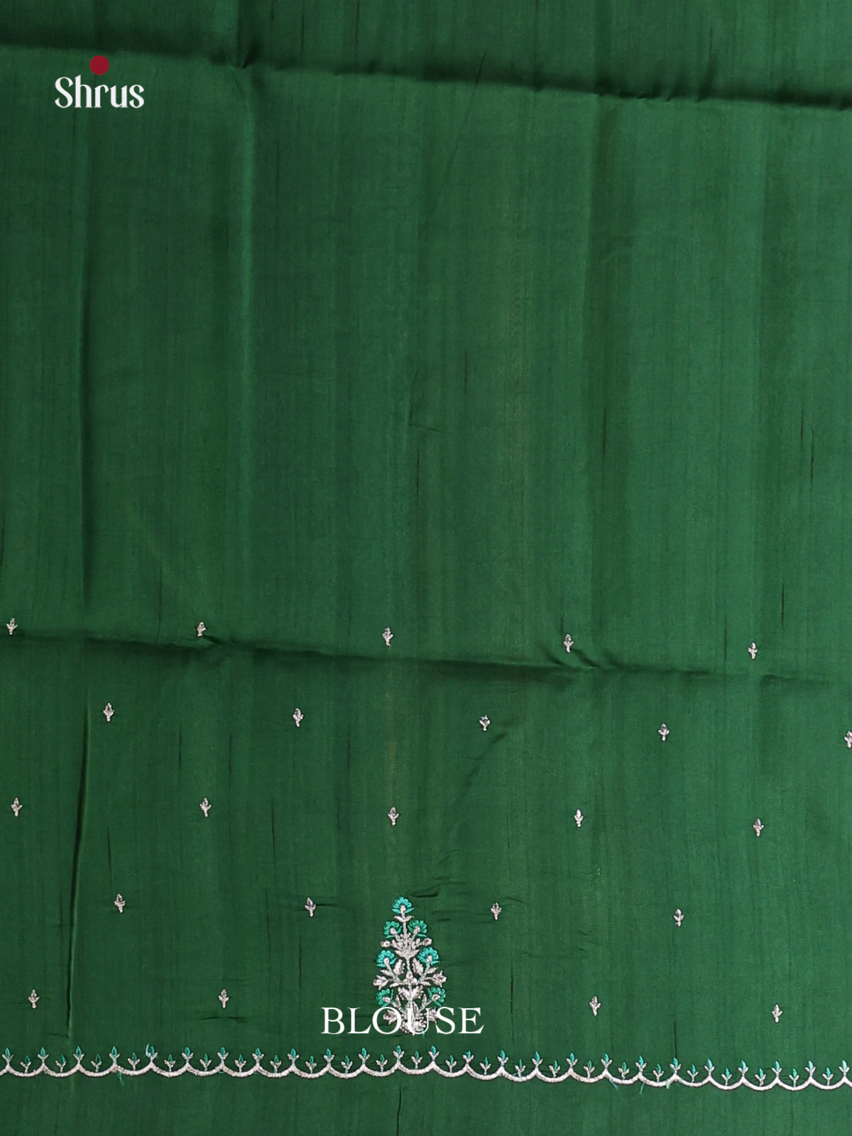 Green - Semi Rawsilk Saree - Shop on Shrus.com