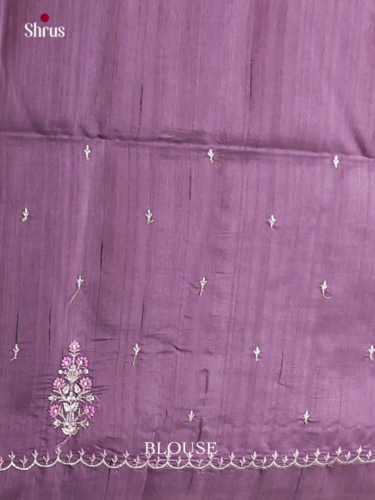 Dark Purple - Semi Rawsilk Saree - Shop on Shrus.com