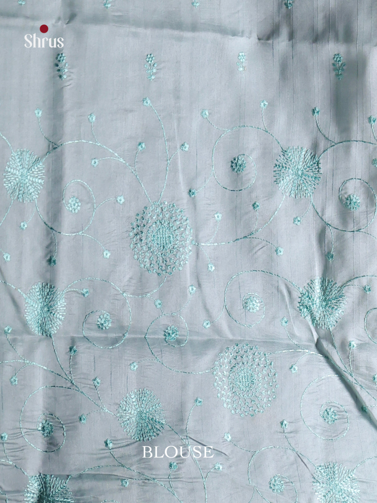 Pastel Blue- Semi Rawsilk Saree - Shop on Shrus.com