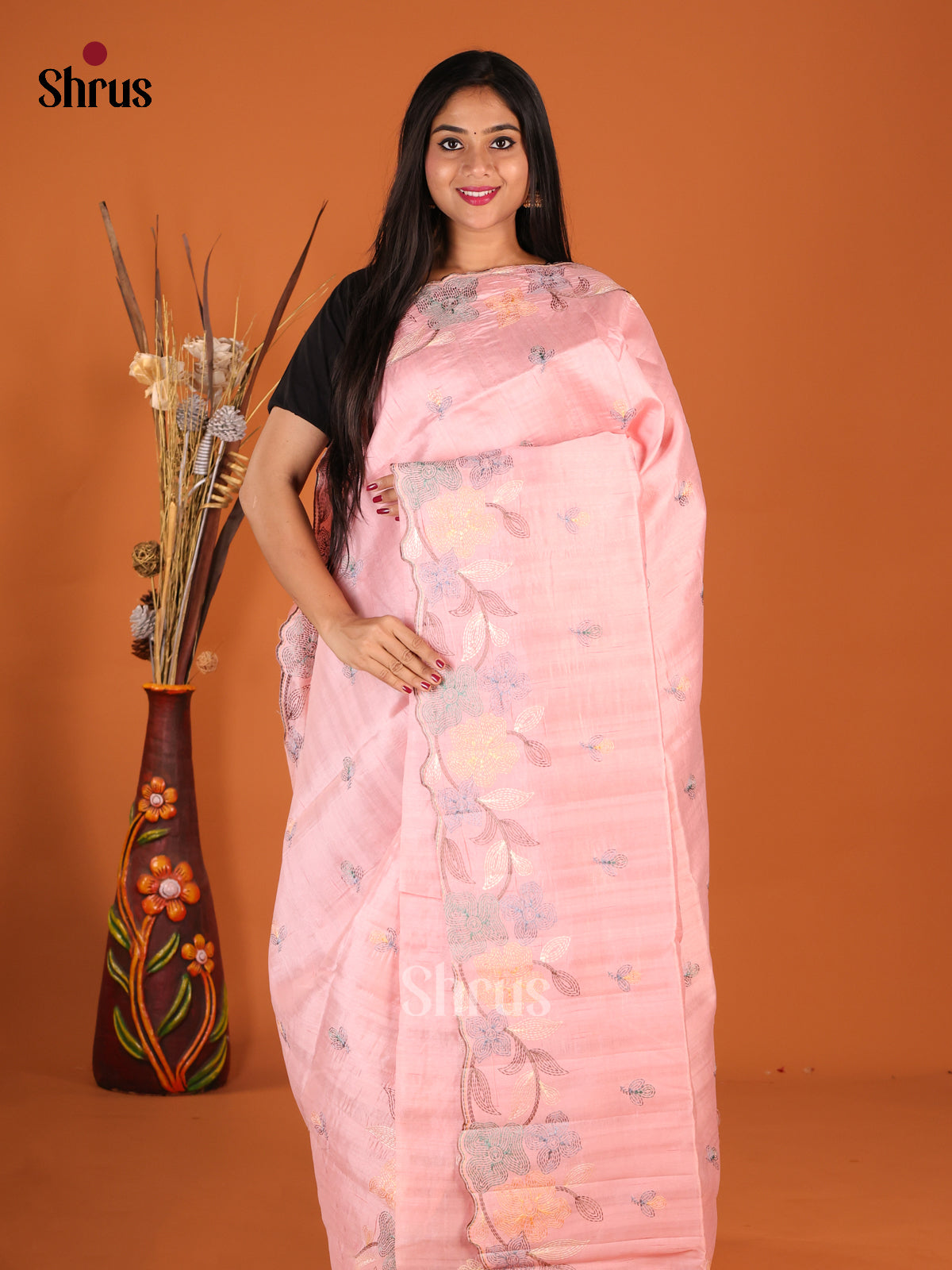 DHS23809 - Semi Rawsilk Saree - Shop on Shrus.com