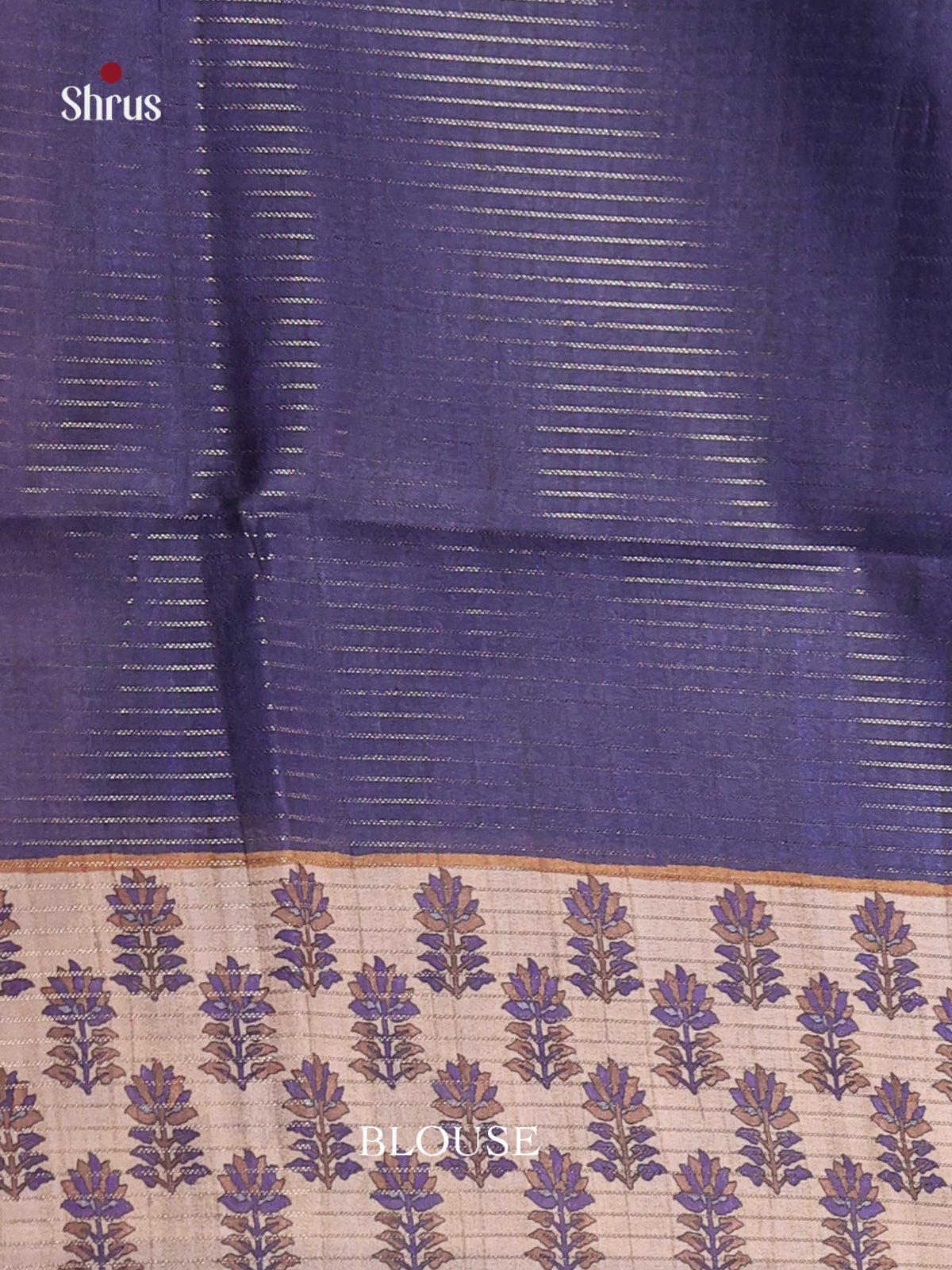 Blue & Cream - Semi Tussar Saree