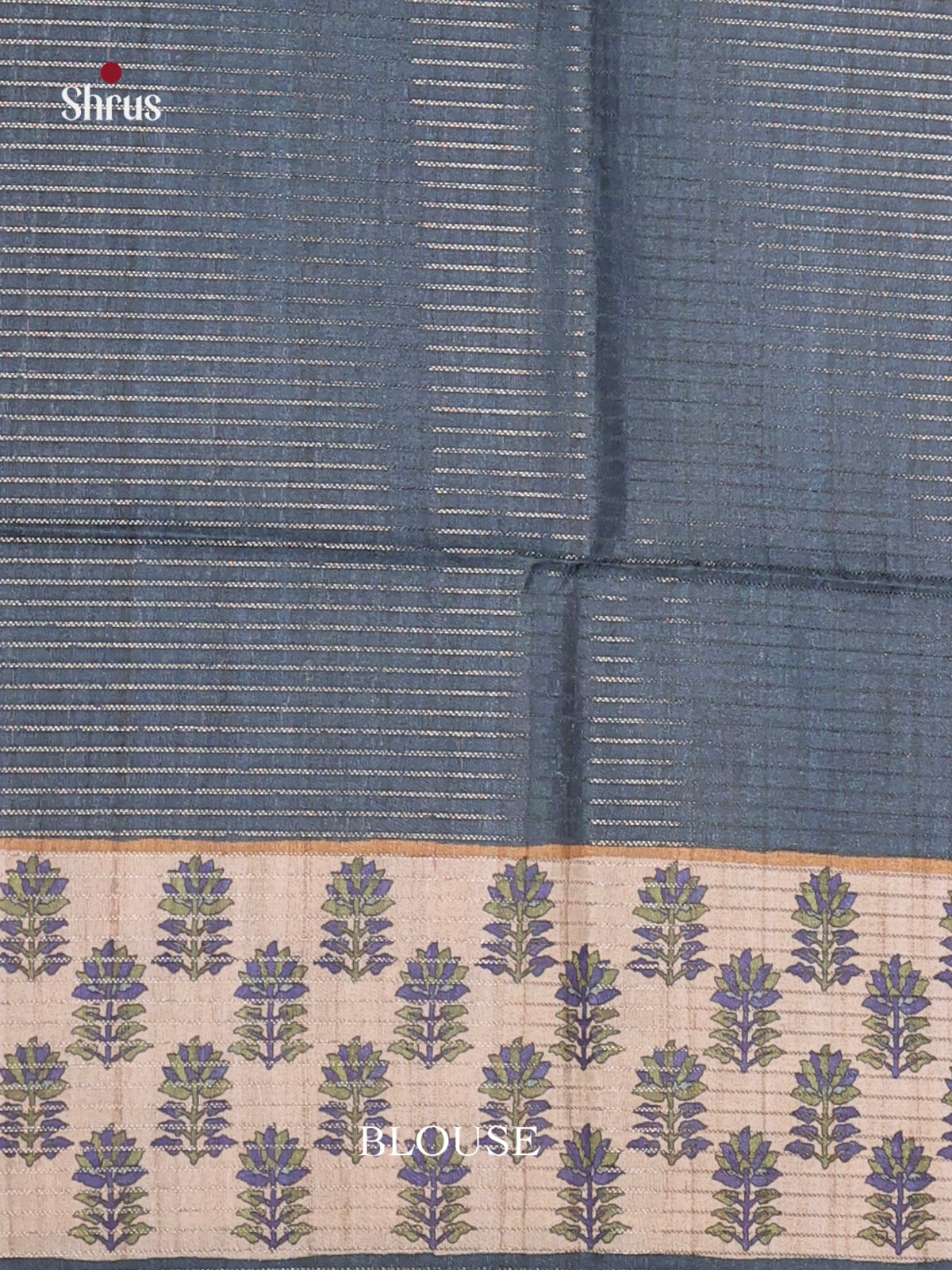 Blue & Beige - Semi Tussar Saree