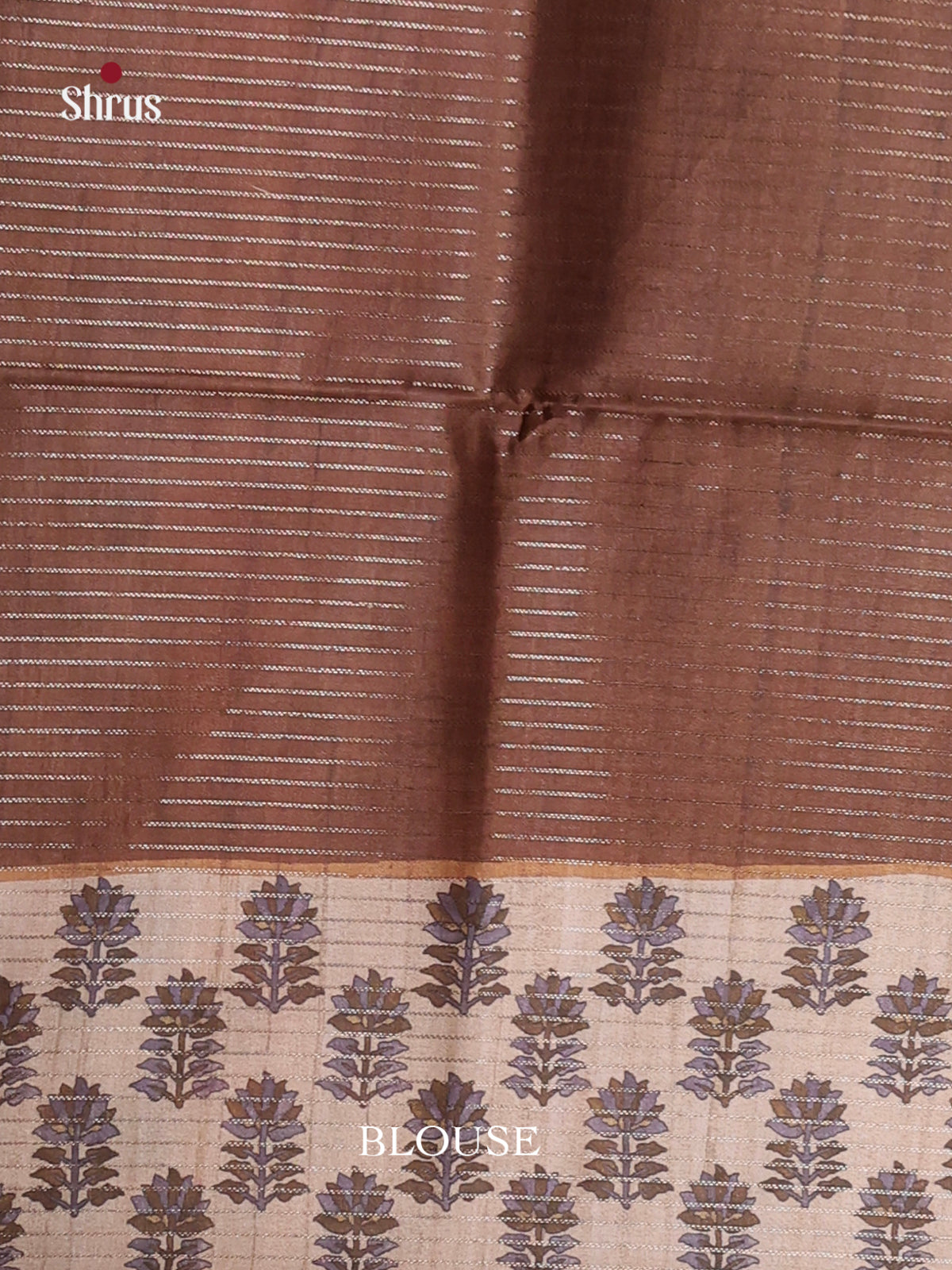 Brown  & Cream  - Semi Tussar Saree