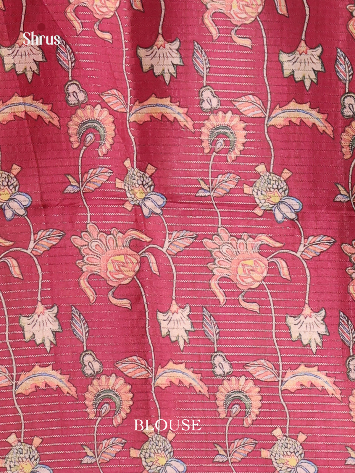Maroon - Semi Tussar Saree - Shop on Shrus.com