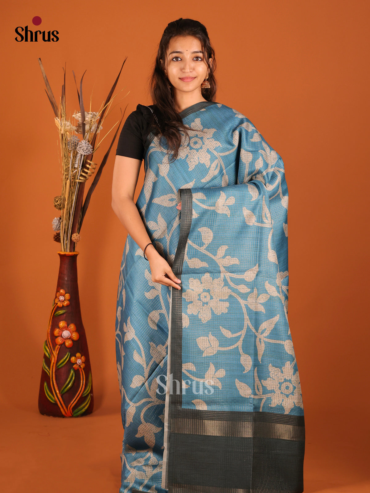 Blue - Semi Tussar Saree