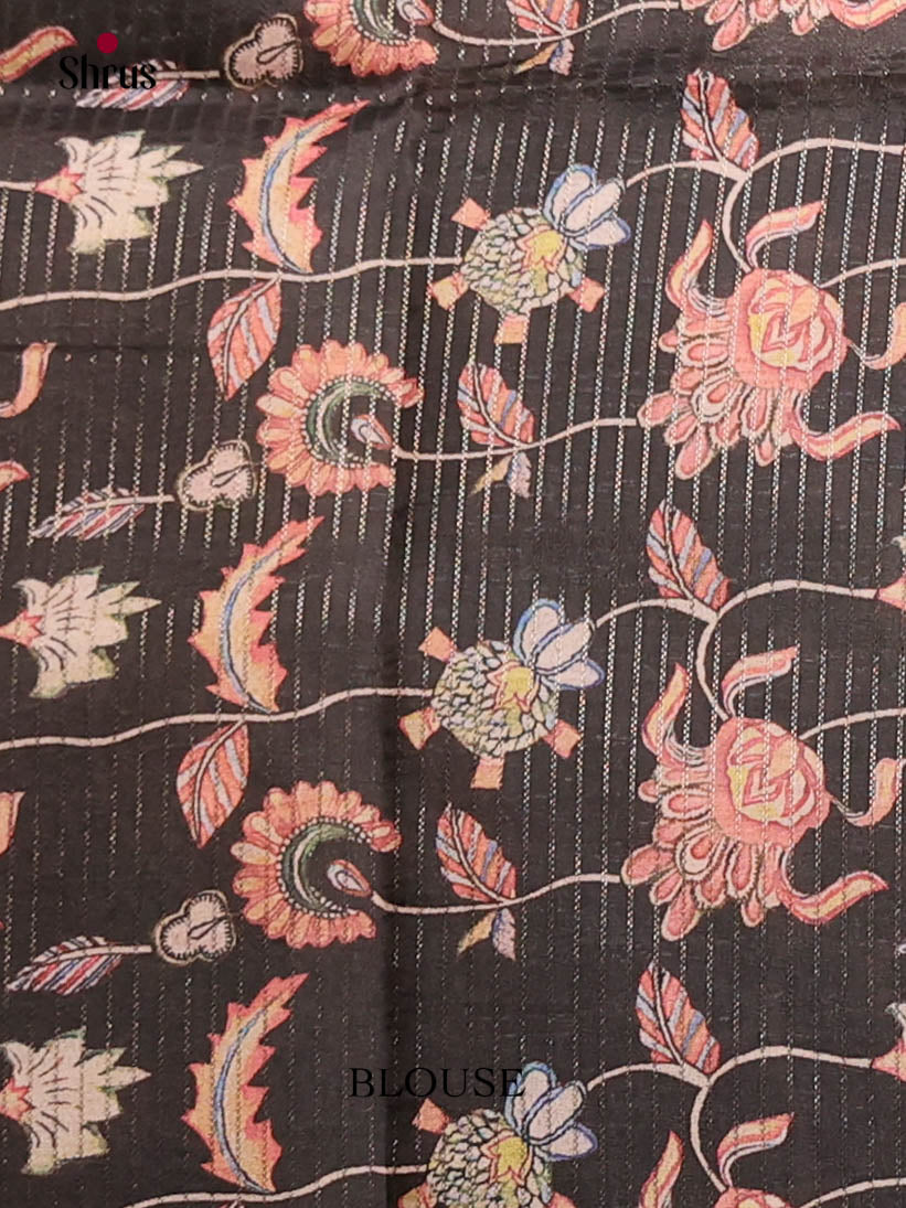 Black - Semi Tussar Saree