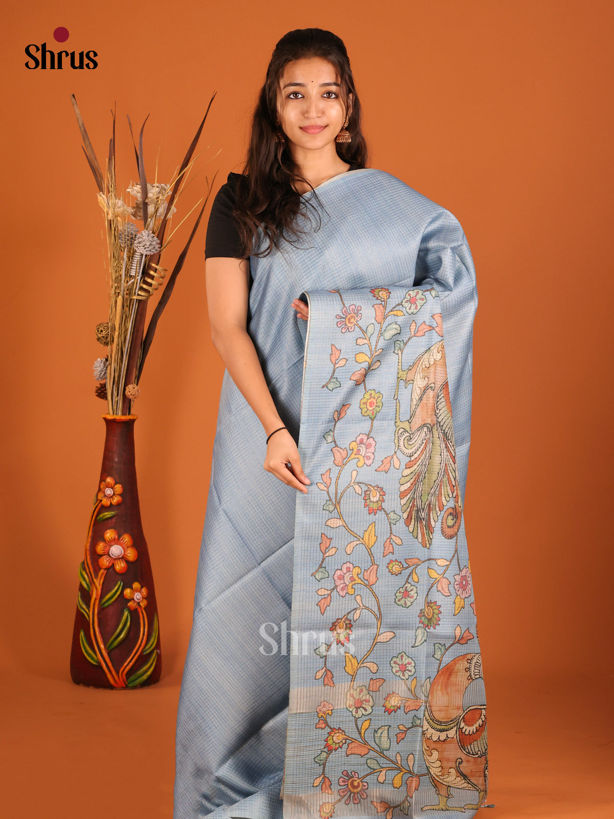 Blue - Semi Tussar Saree