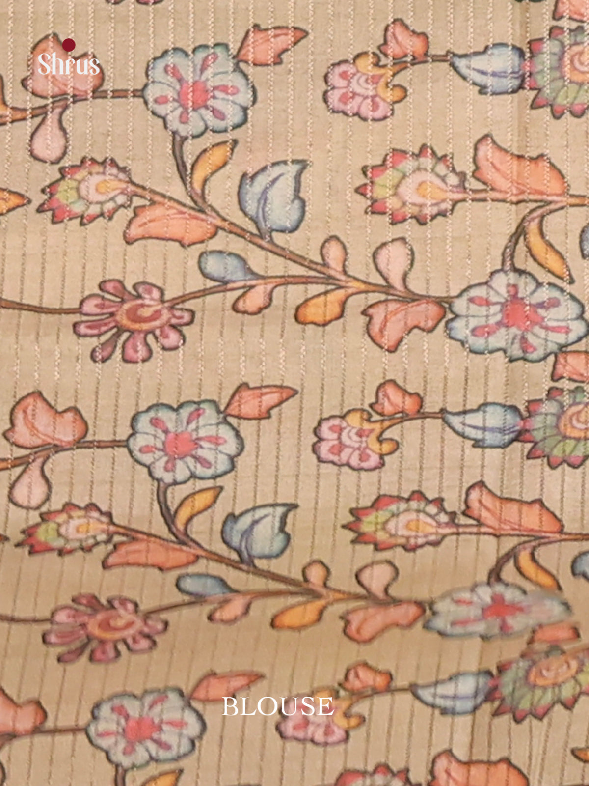 Beige - Semi Tussar Saree - Shop on Shrus.com