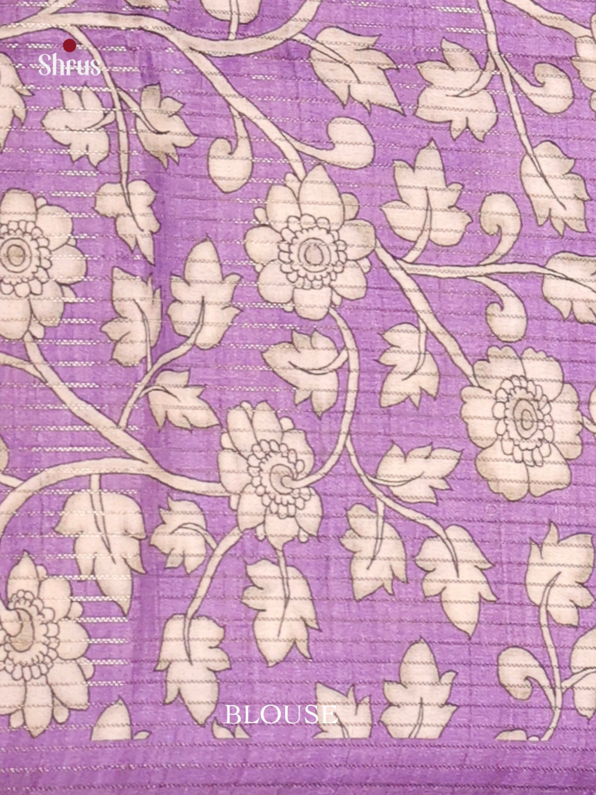 Cream & Purple - Semi Tussar Saree