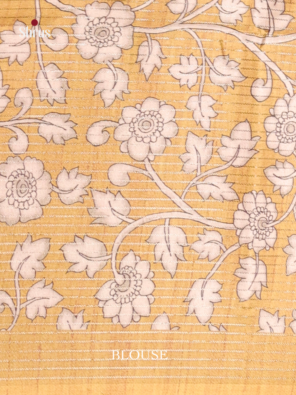 Cream & Yellow  - Semi Tussar Saree