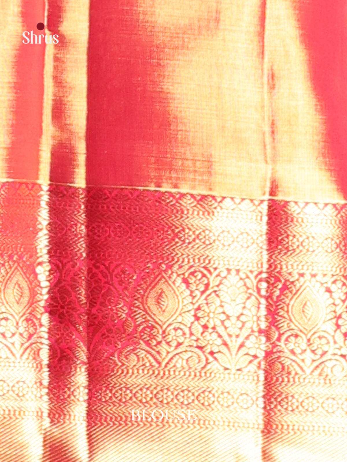 Exquisite Orange Kanjivaram Saree with Red Zari Border & A Grand Golden Pallu -2