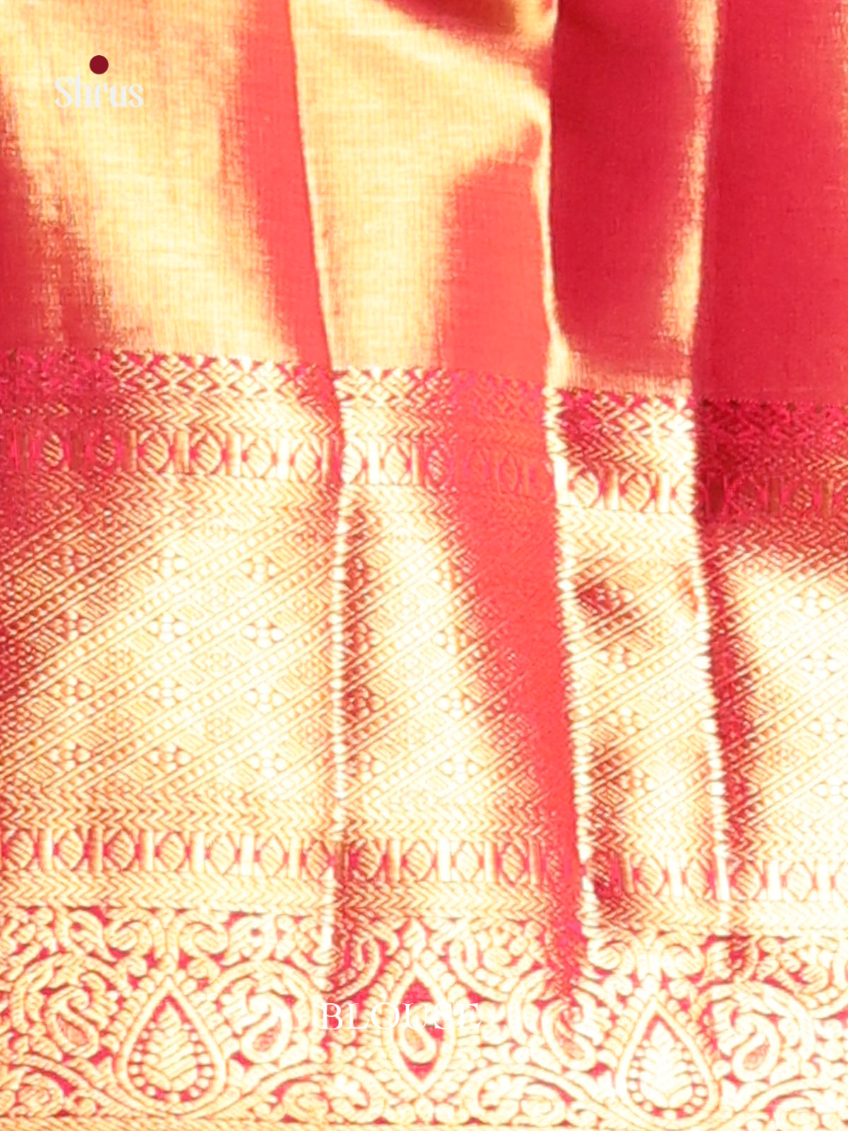 Dazzling Red Kanjivaram Saree with rich traditional zari border -2