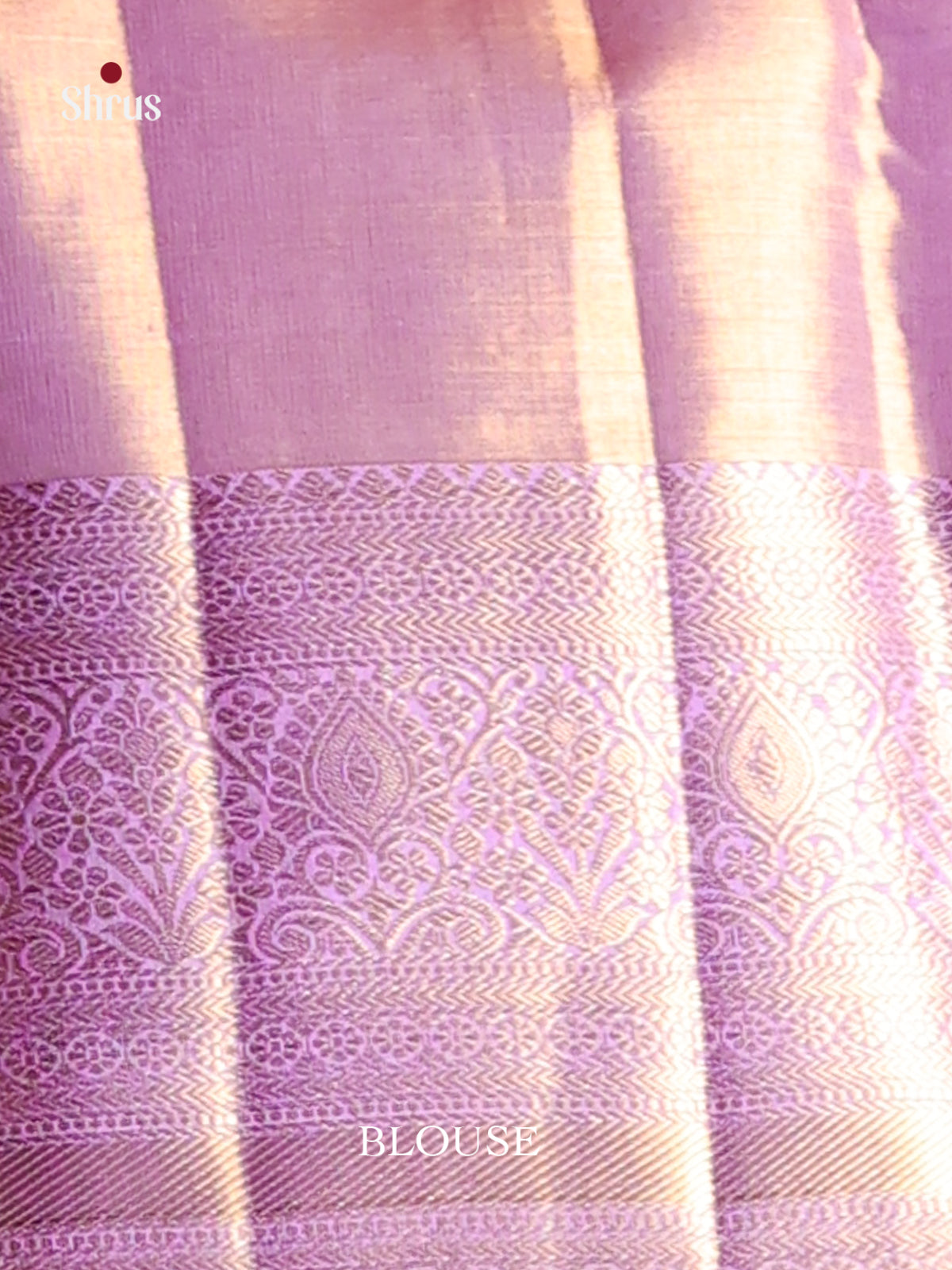 Elegant Lavender Kanjivaram Saree with zari floral nestling brocade Body - Shop on Shrus.com