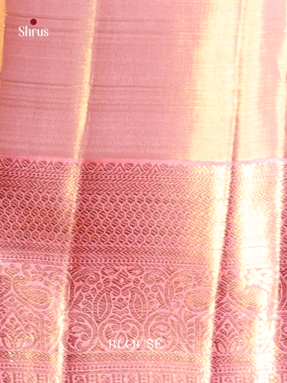 Glimmering Pink Kanjivaram Silk Saree with Nestled Zari Brocade Design 2