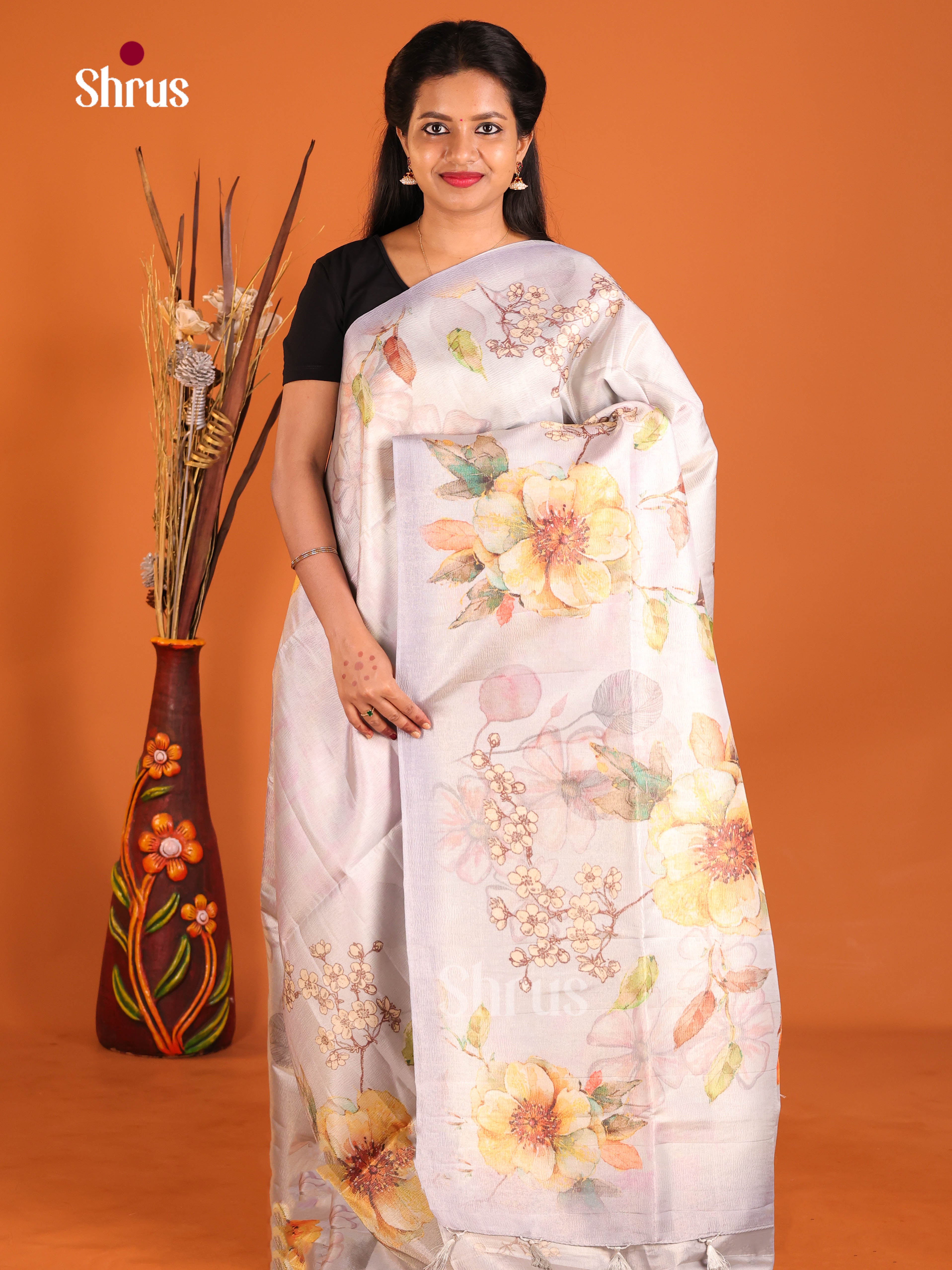 Purple- Bamboo silk Saree