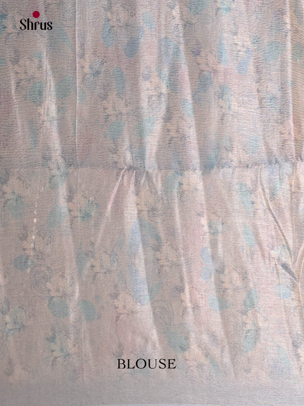 Cream & Blue - Bamboo silk Saree