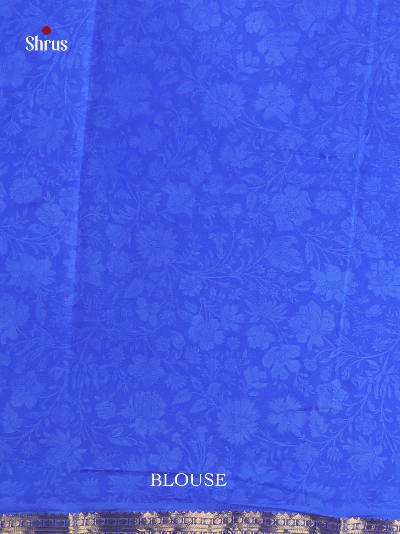 Blue - Printed Silk Saree