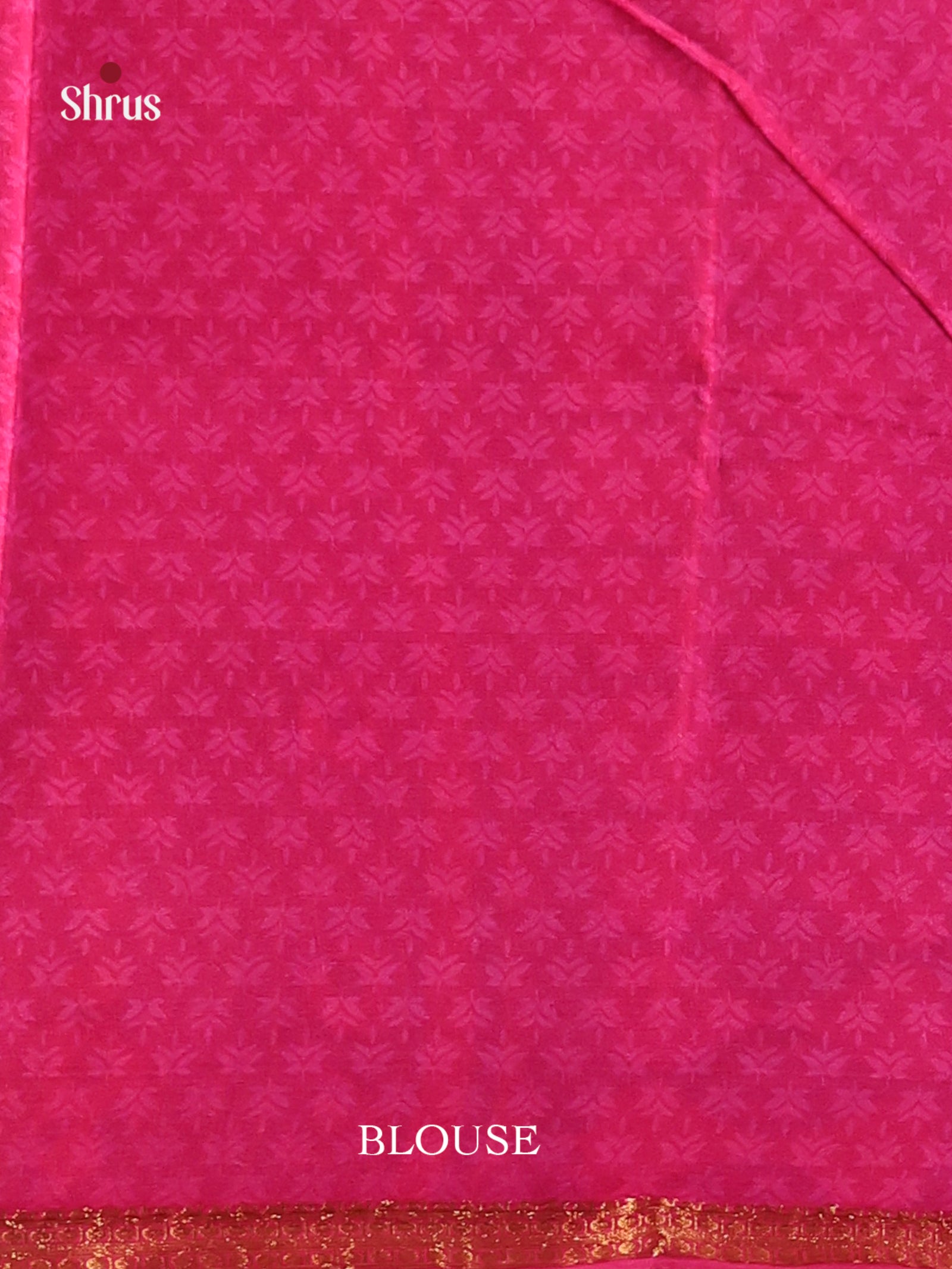 Blue & Pink - Printed Silk Saree