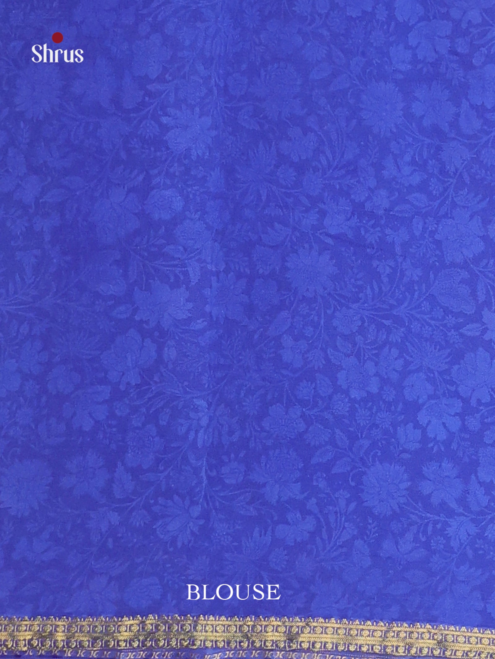 Blue - Printed Silk Saree