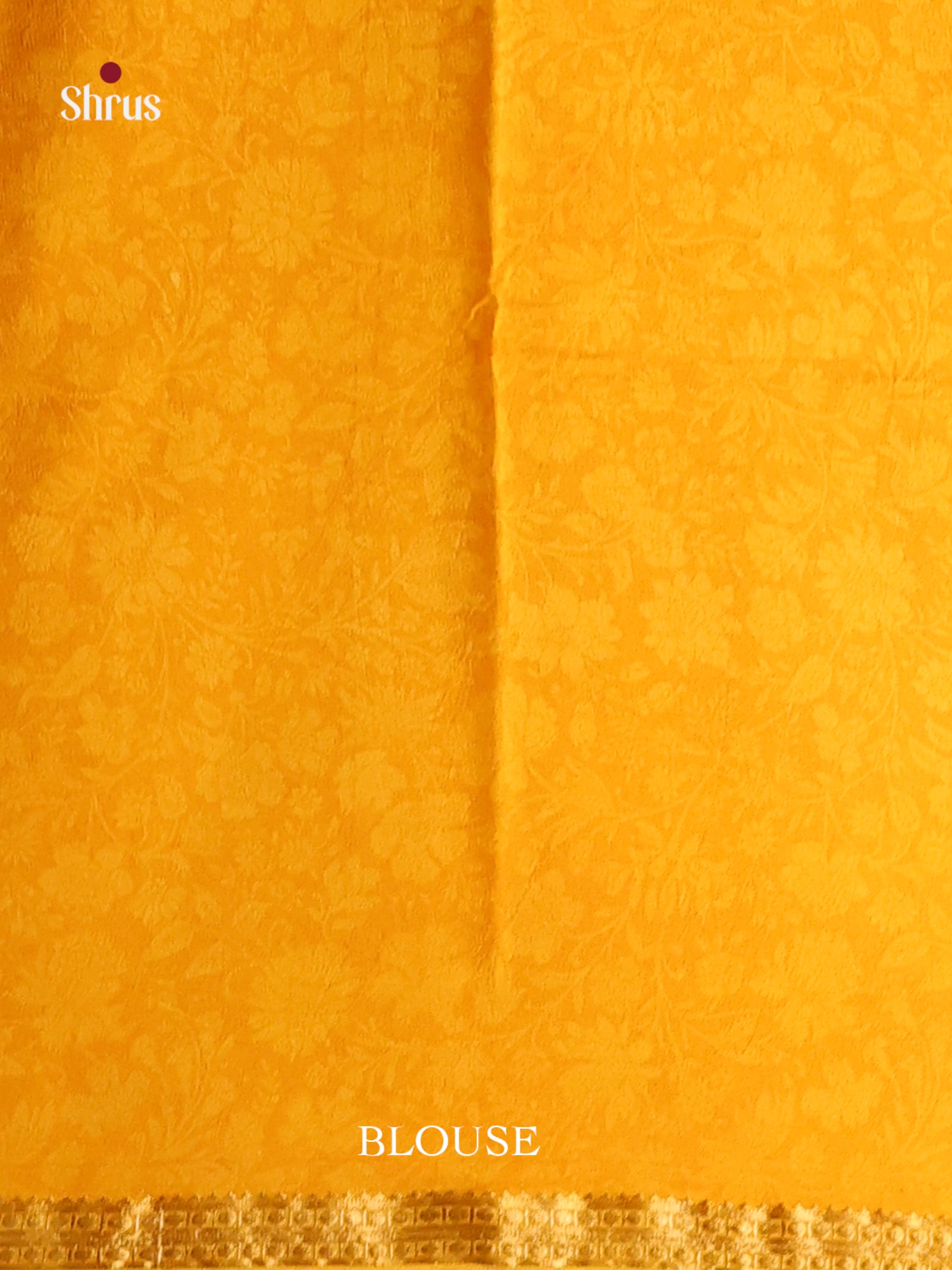 Mustard- Printed Silk Saree - Shop on Shrus.com