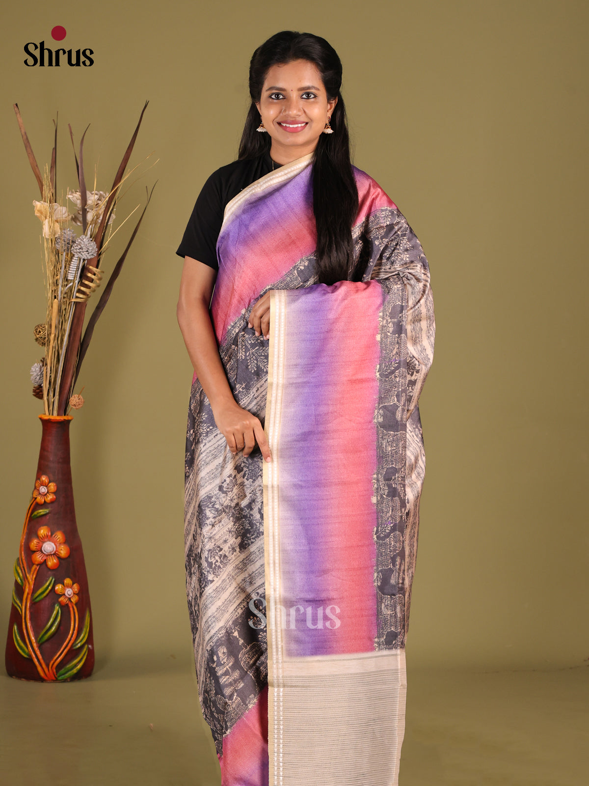 DHS25323 - Semi matka Saree - Shop on Shrus.com