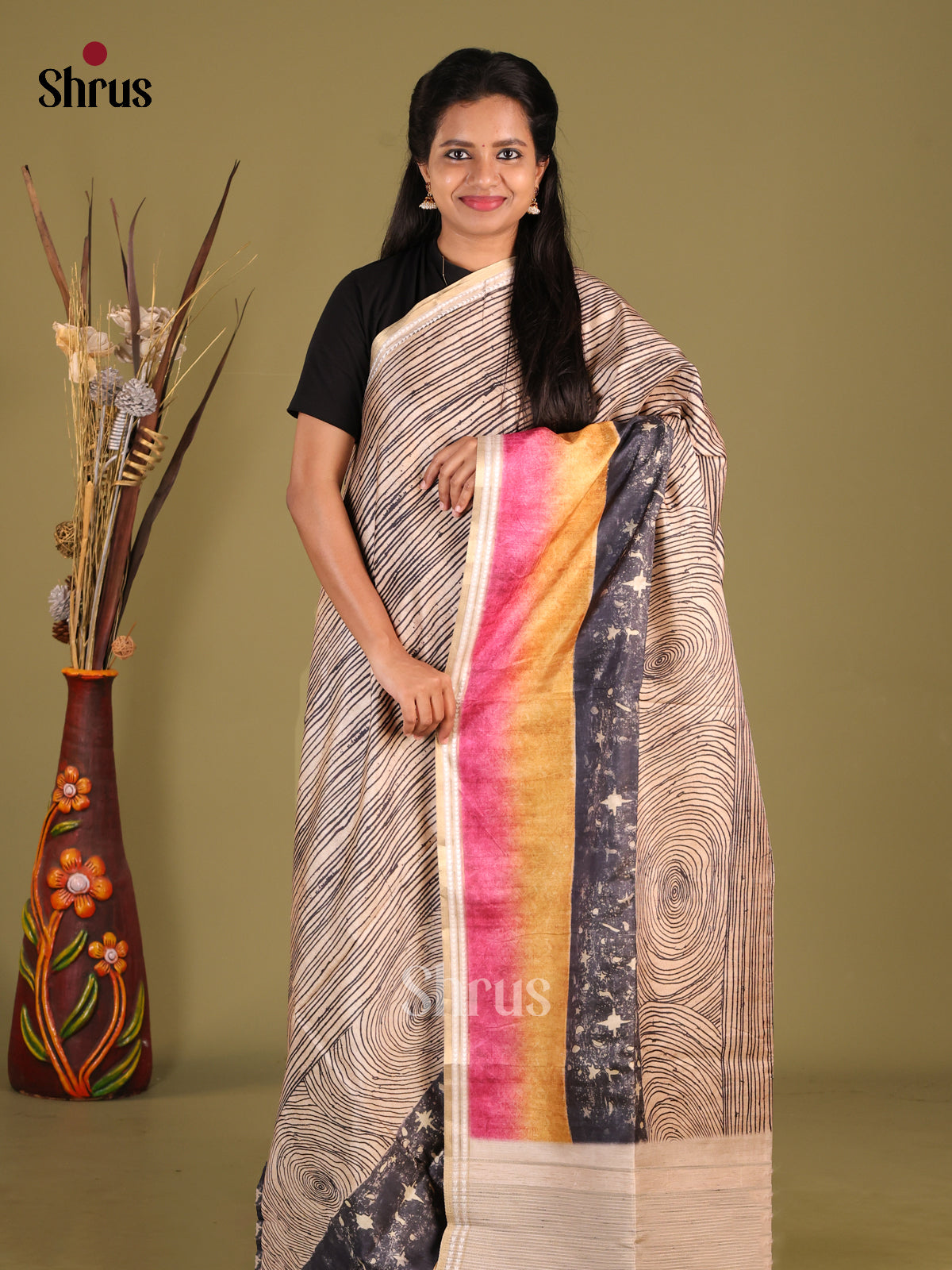 DHS25336 - Semi matka Saree - Shop on Shrus.com