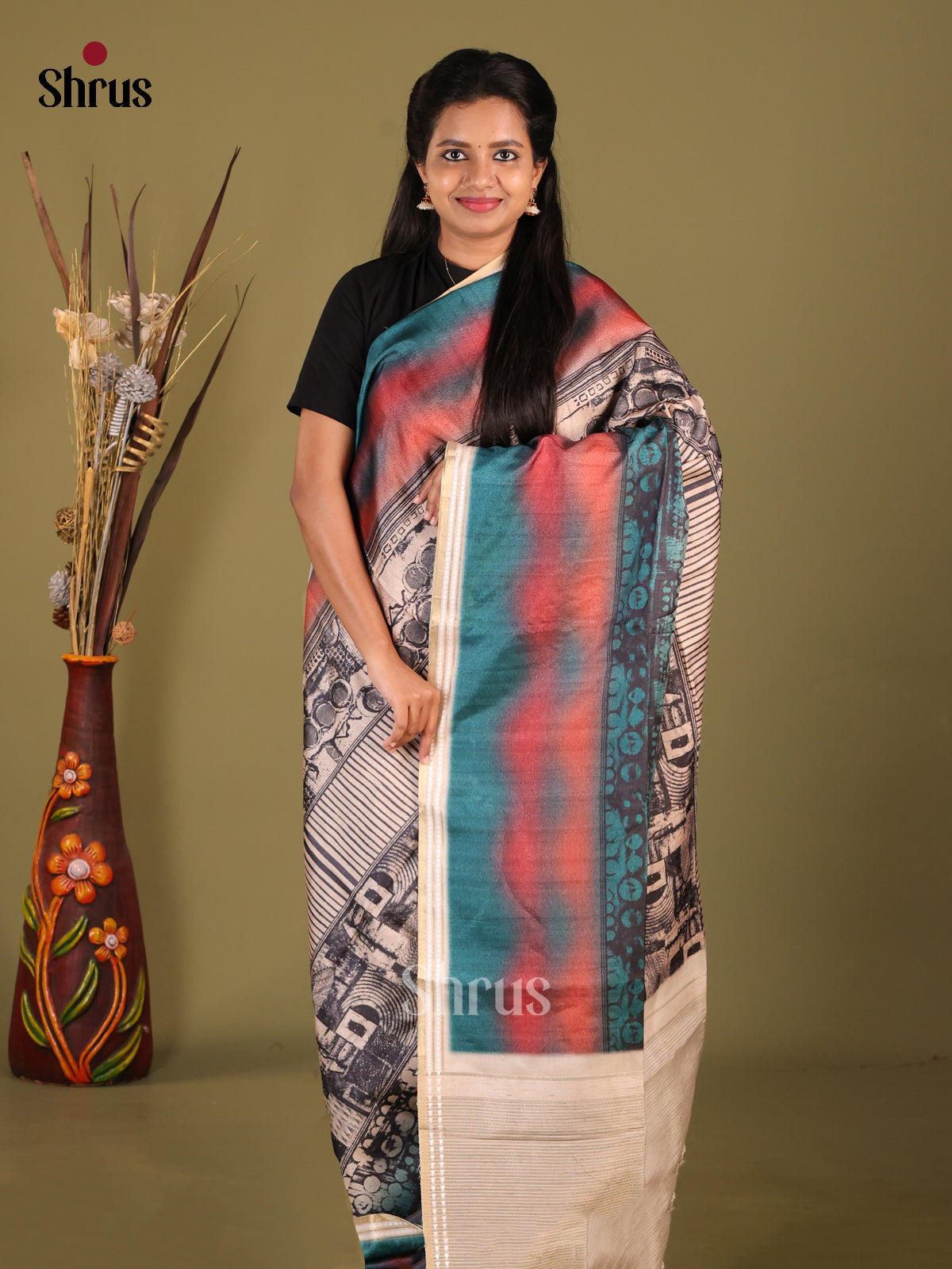 DHS25342 - Semi matka Saree - Shop on Shrus.com