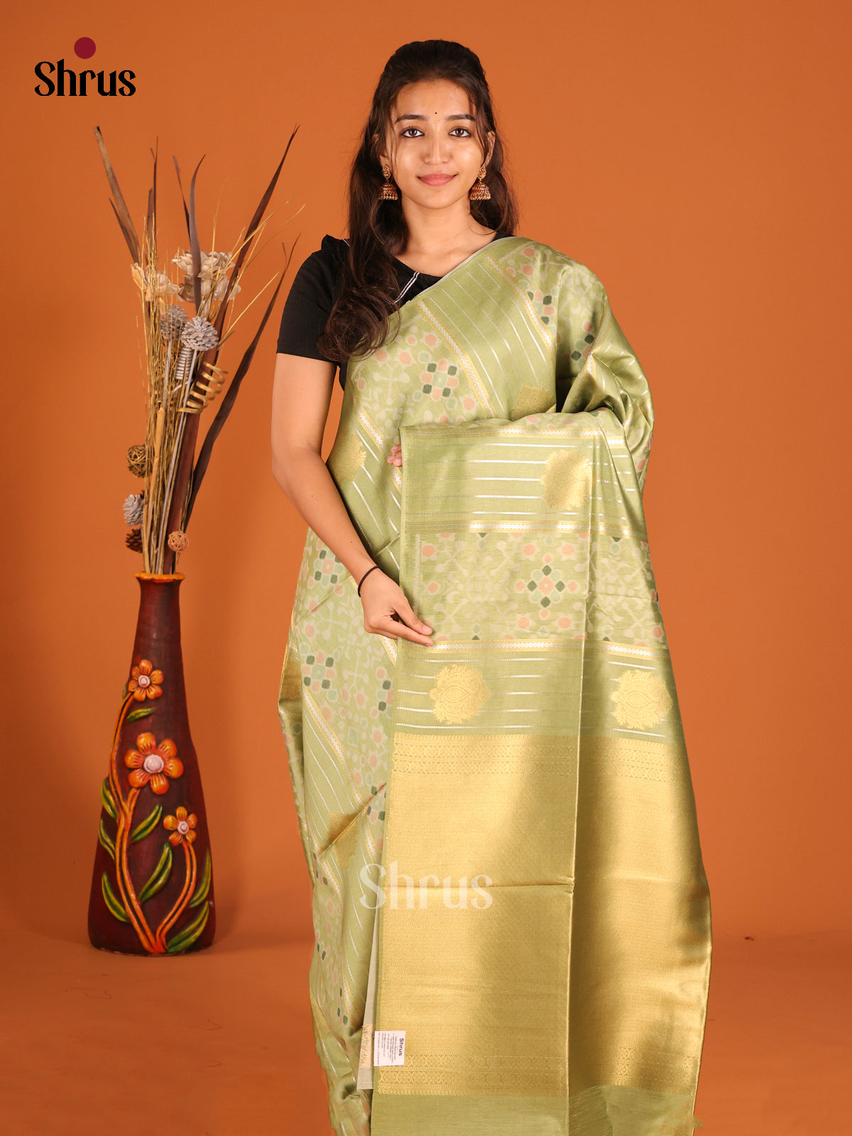 Elachi Green - Semi Tussar Saree