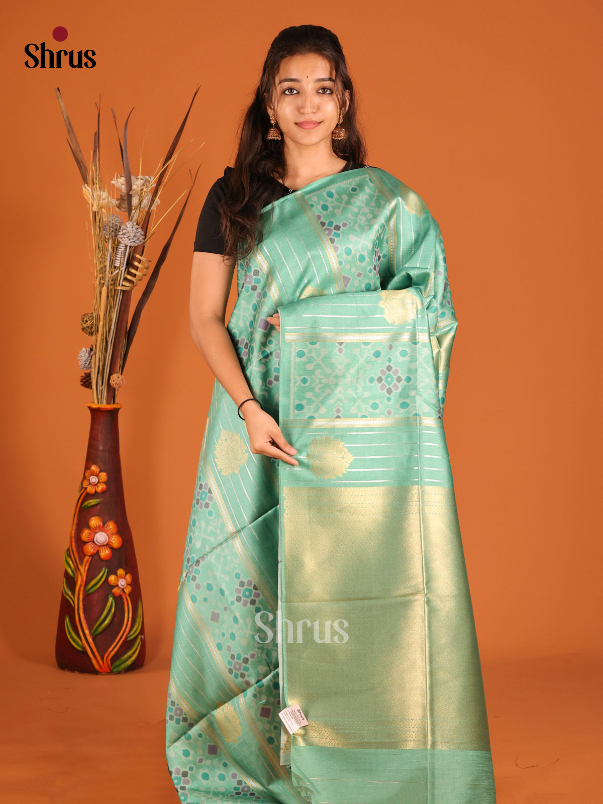 Pastel Green - Semi Tussar Saree