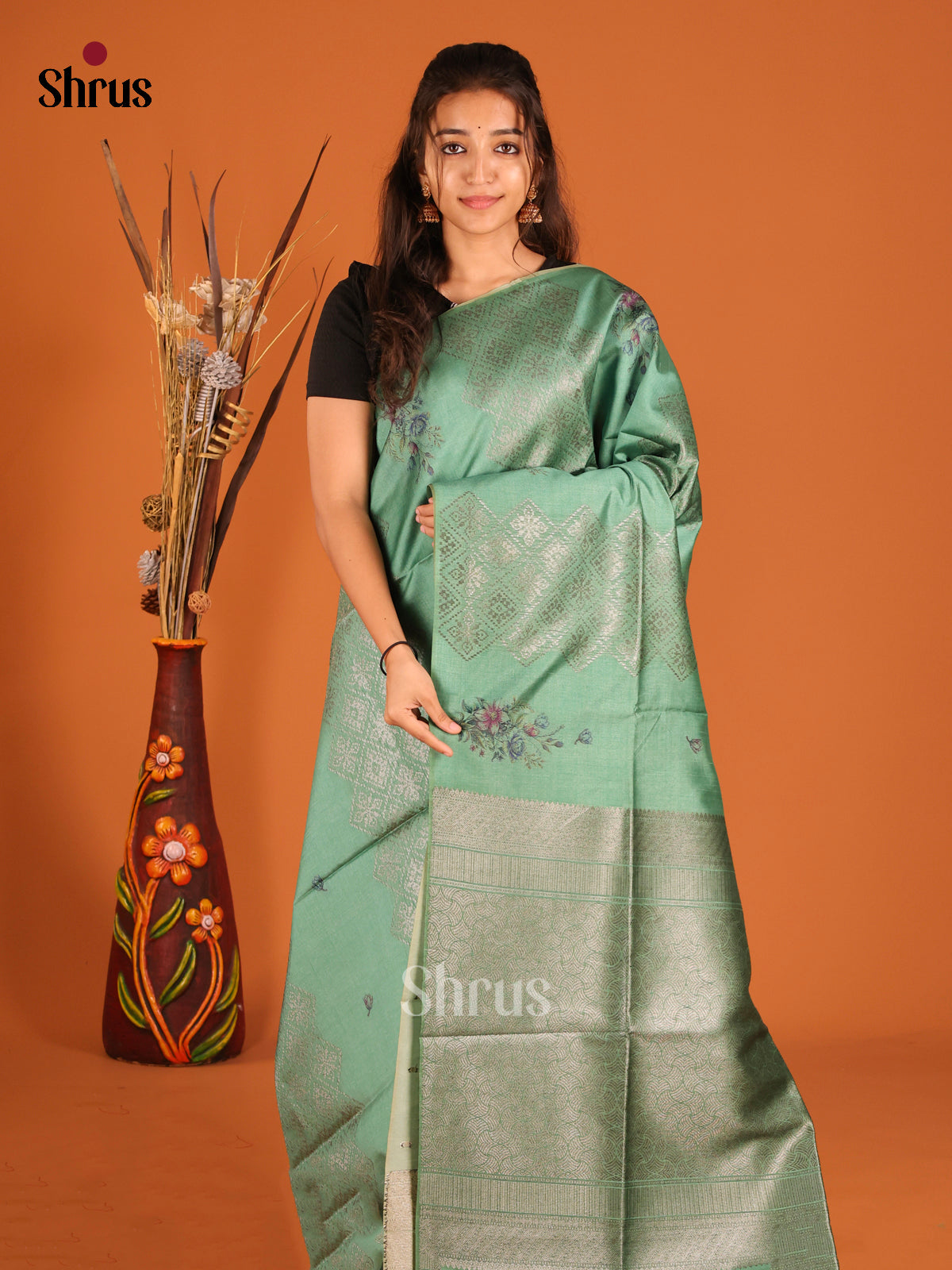 Green - Semi Tussar Saree