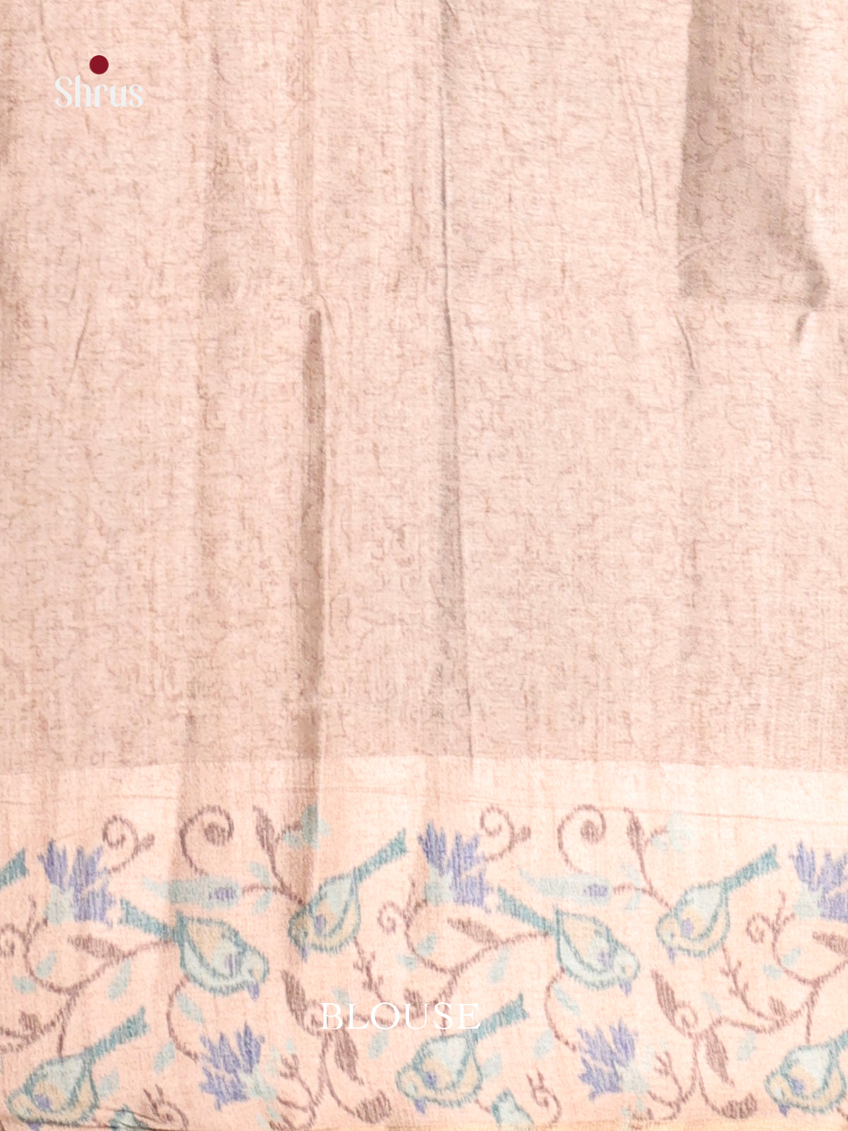 Blue & Cream - Moonga Silk Saree