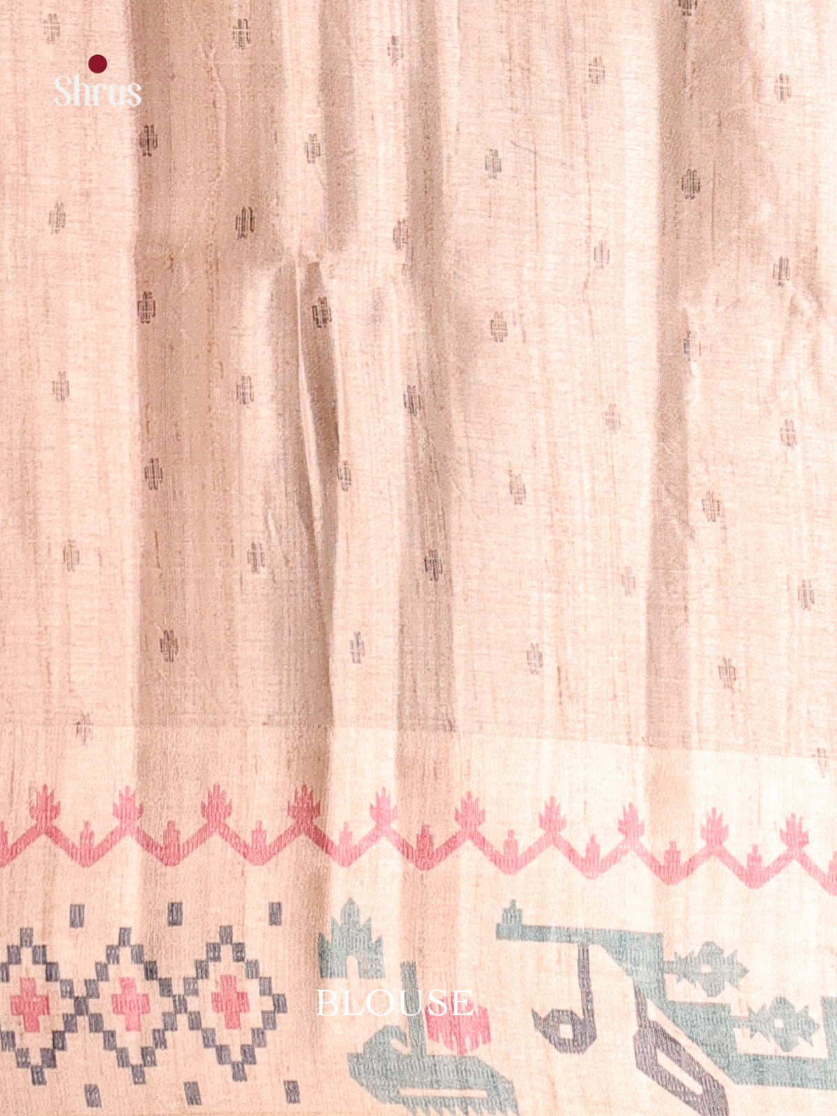 Greyish Blue & Cream- Moonga Silk Saree