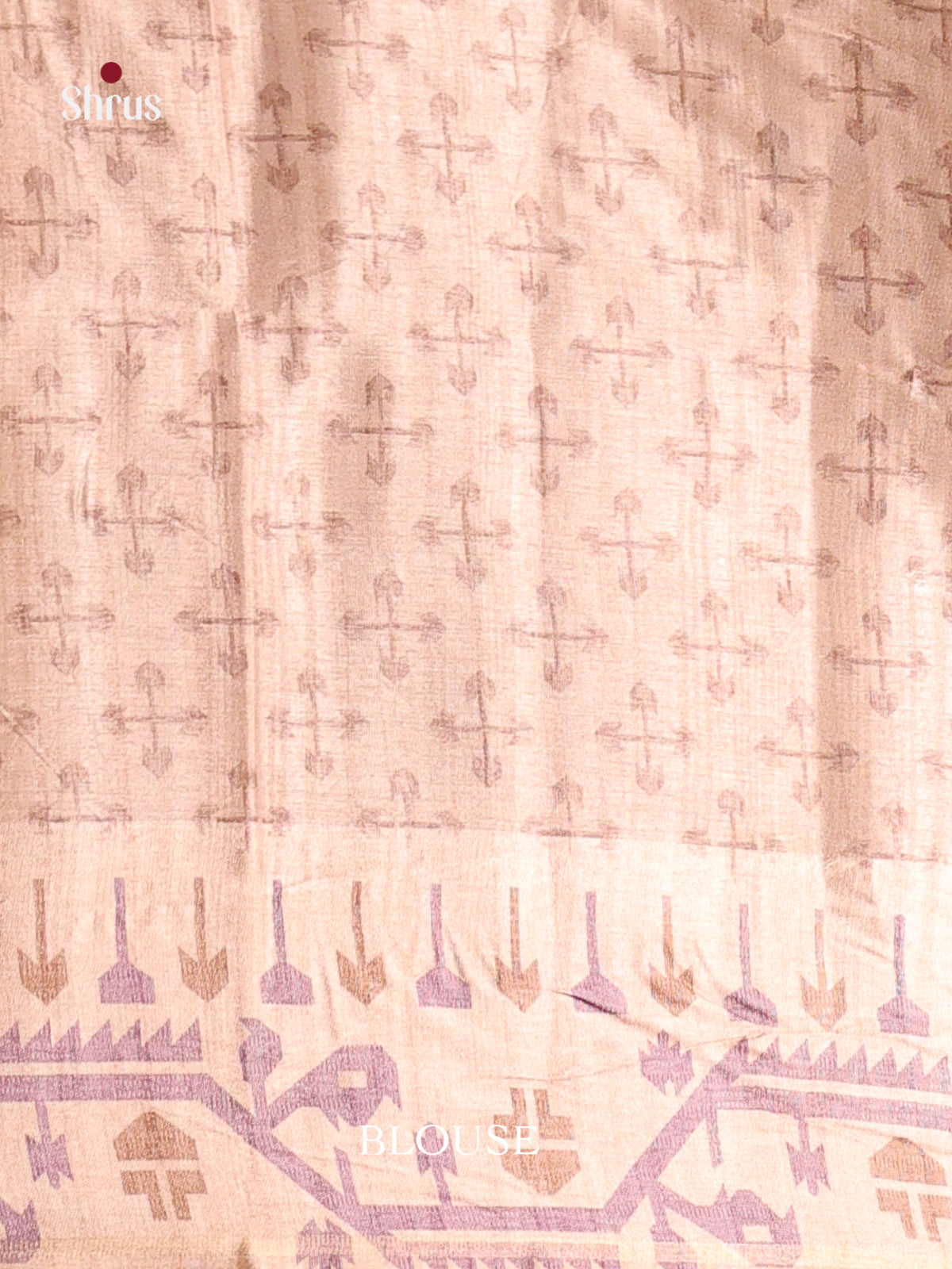 Lavender & Cream- Moonga Silk Saree