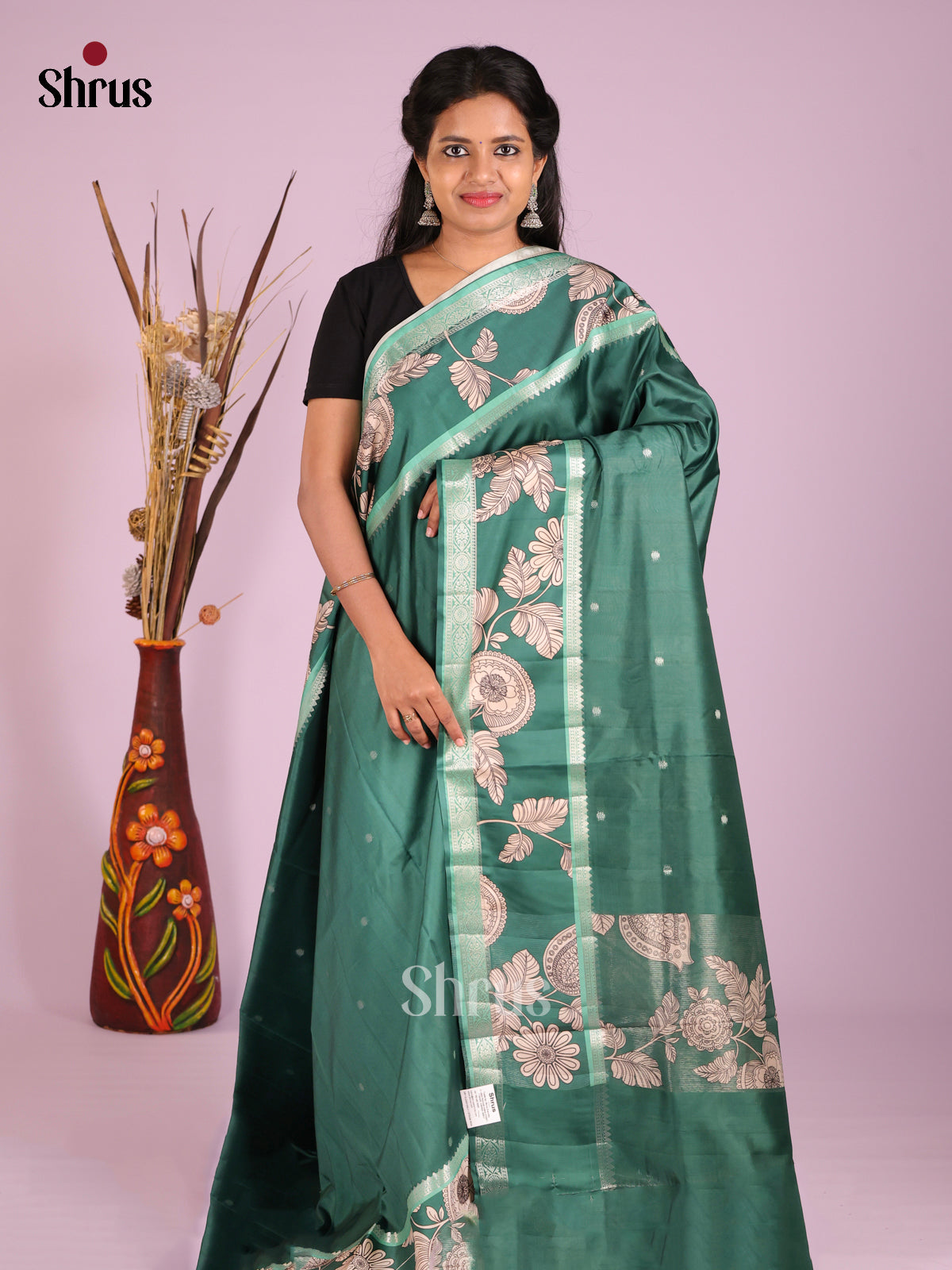 Green - Moonga Silk Saree
