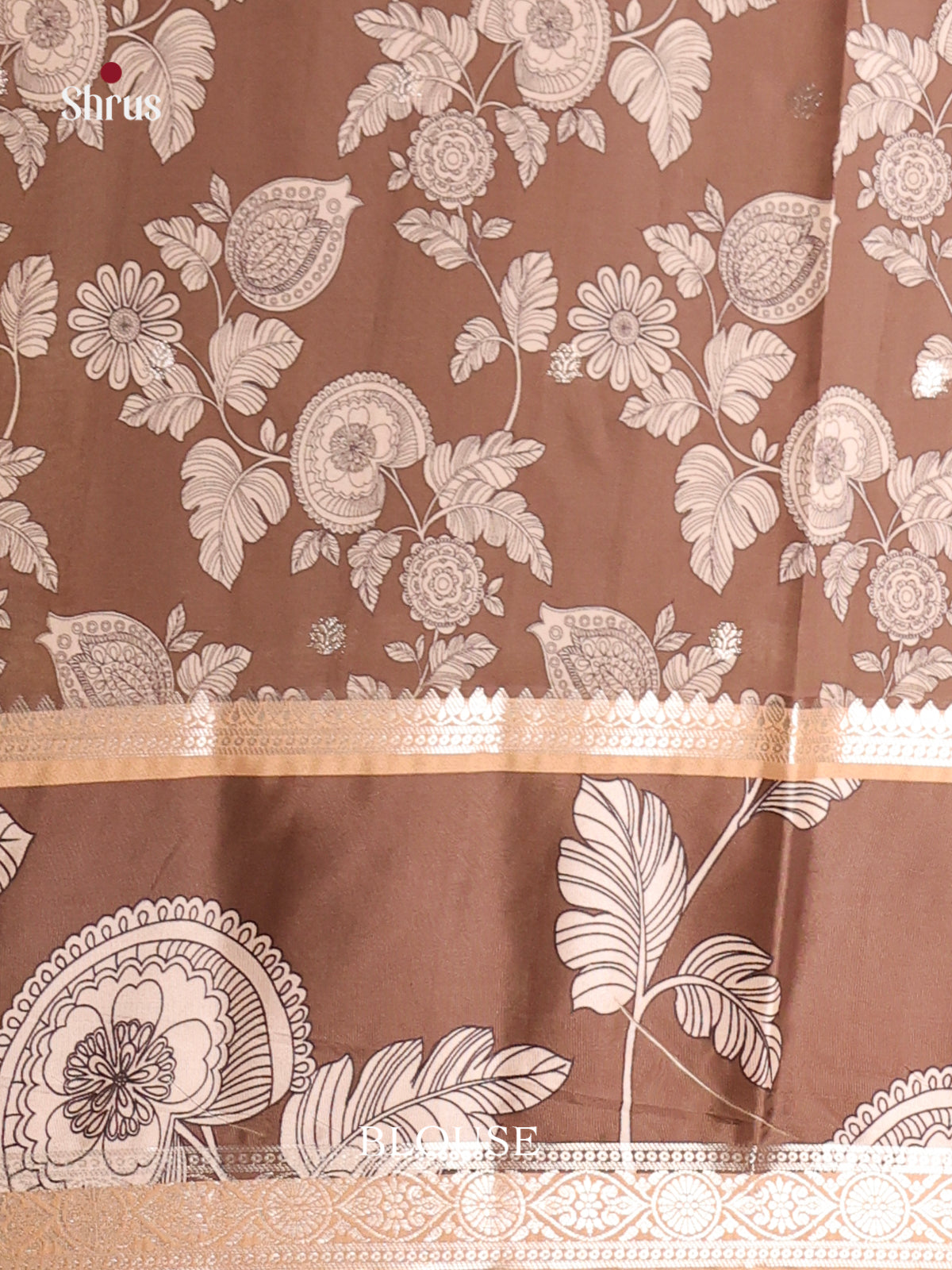 Brown - Moonga Silk Saree