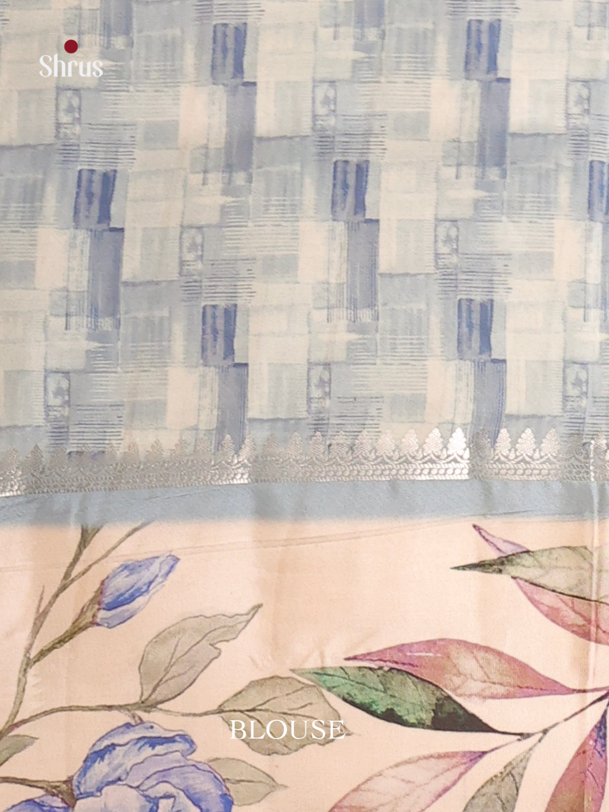 Blue & Cream- Moonga Silk Saree