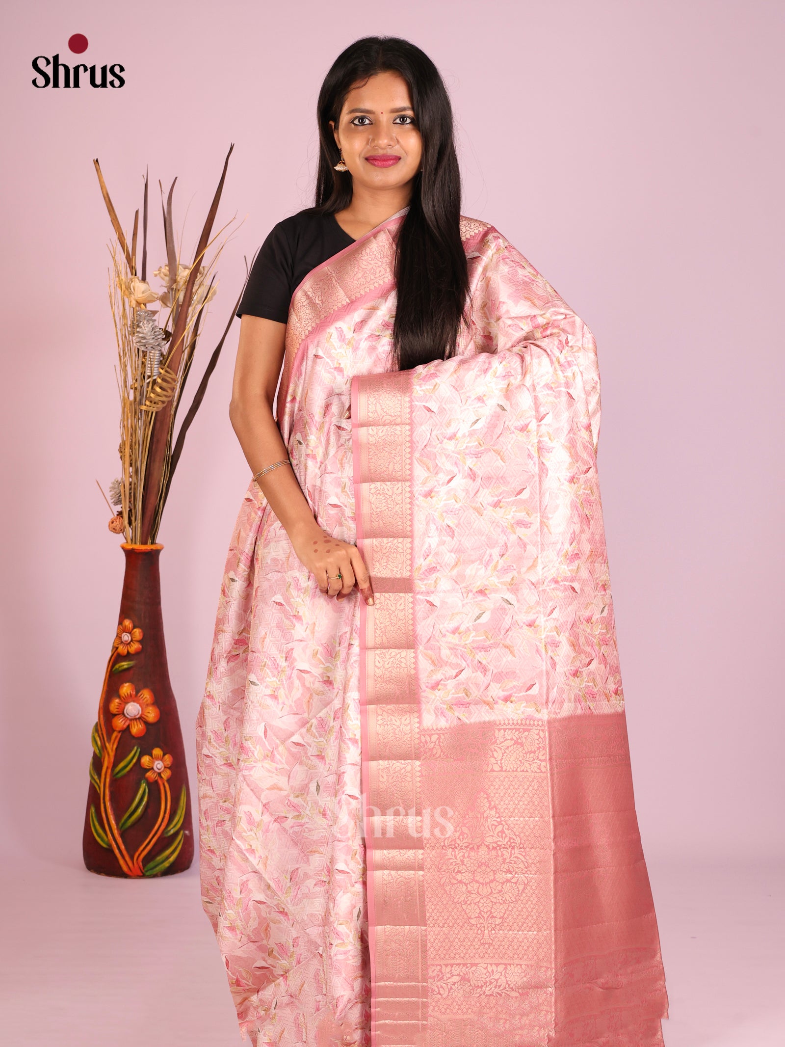 DHS25518 - Printed Semi Tussar Saree - Shop on Shrus.com
