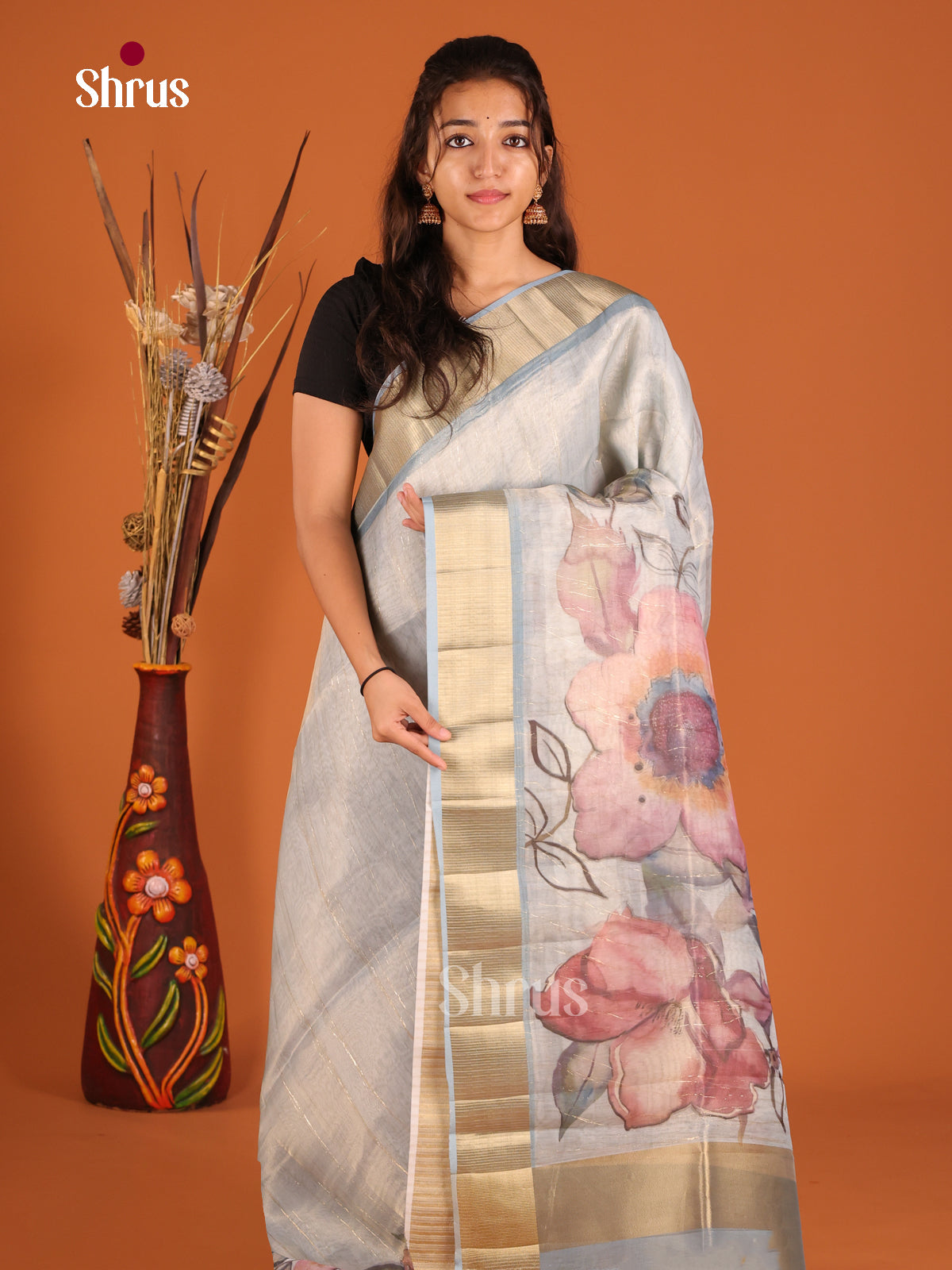 Light Blue - Semi Organza Saree