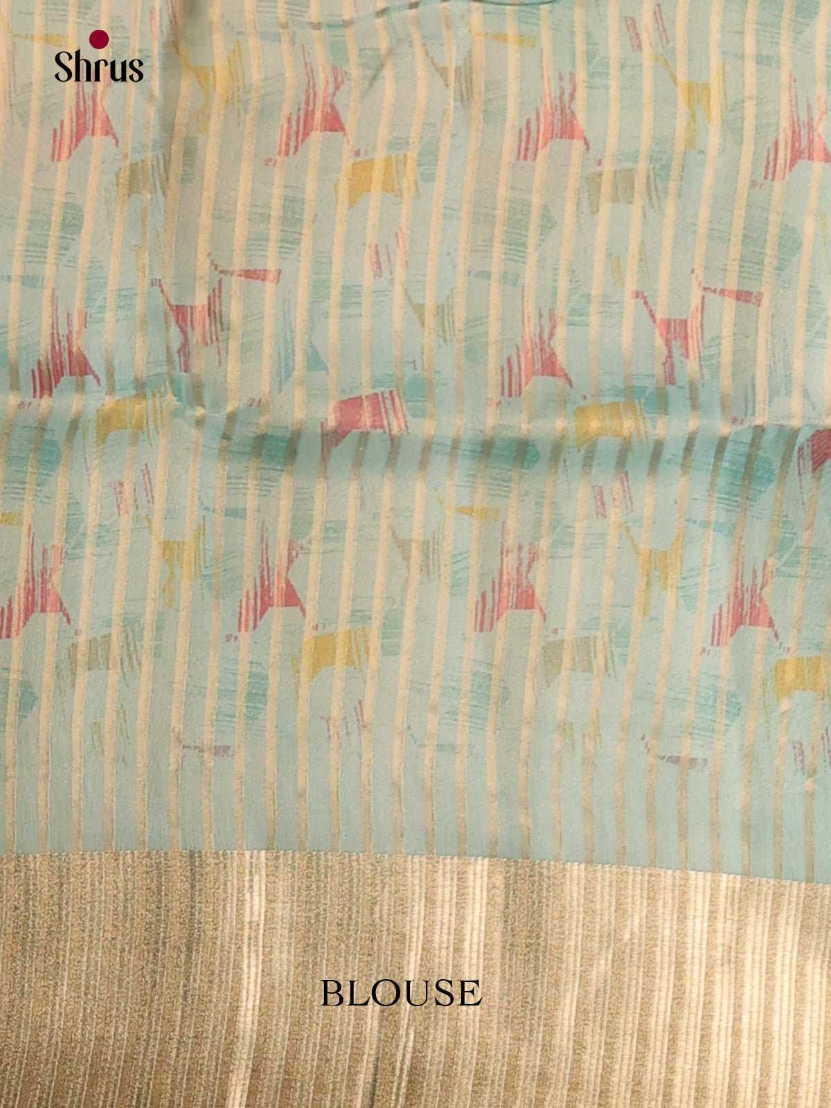 Pastel Blue - Semi Organza Saree - Shop on Shrus.com