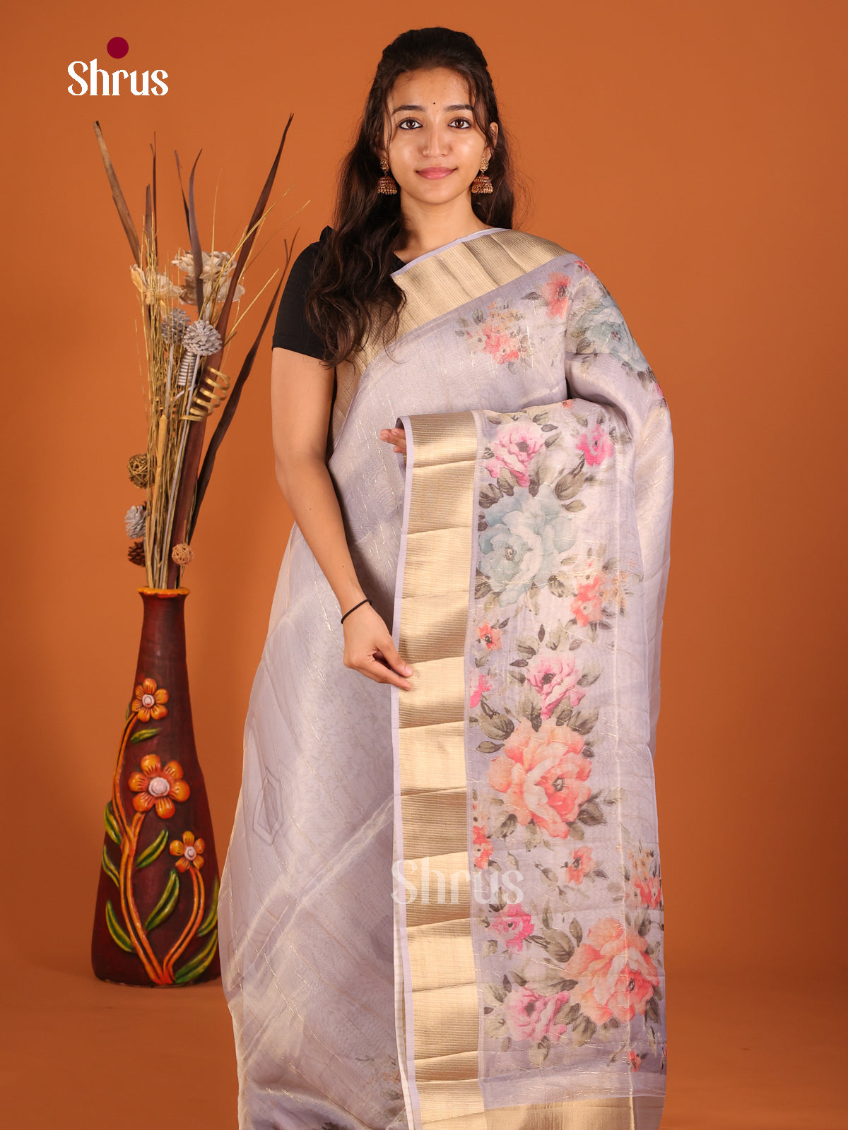 Mild Lavender - Semi Organza Saree