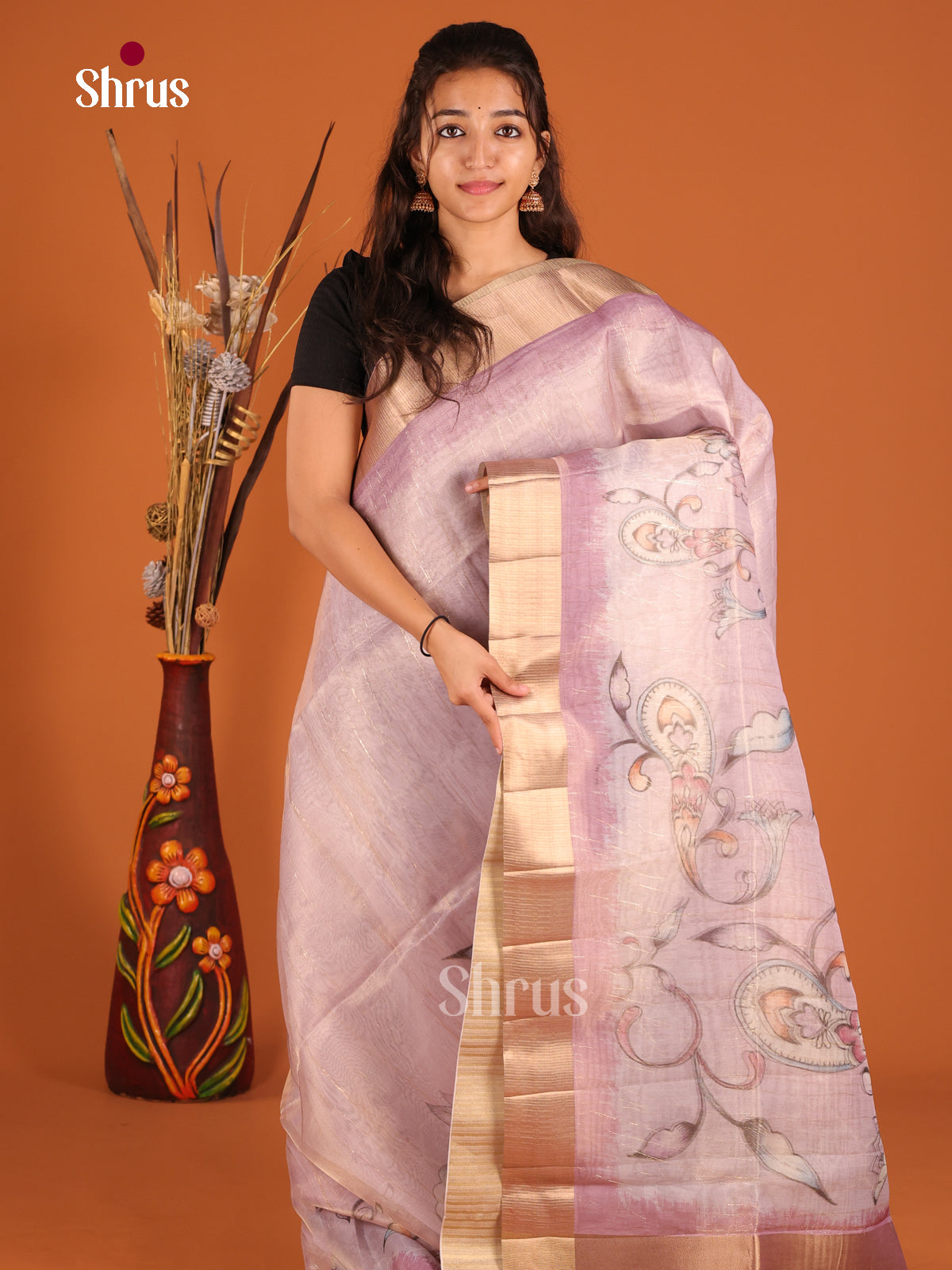 Lavender - Semi Organza Saree