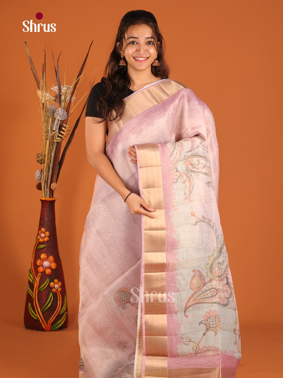 Lavender - Semi Organza Saree