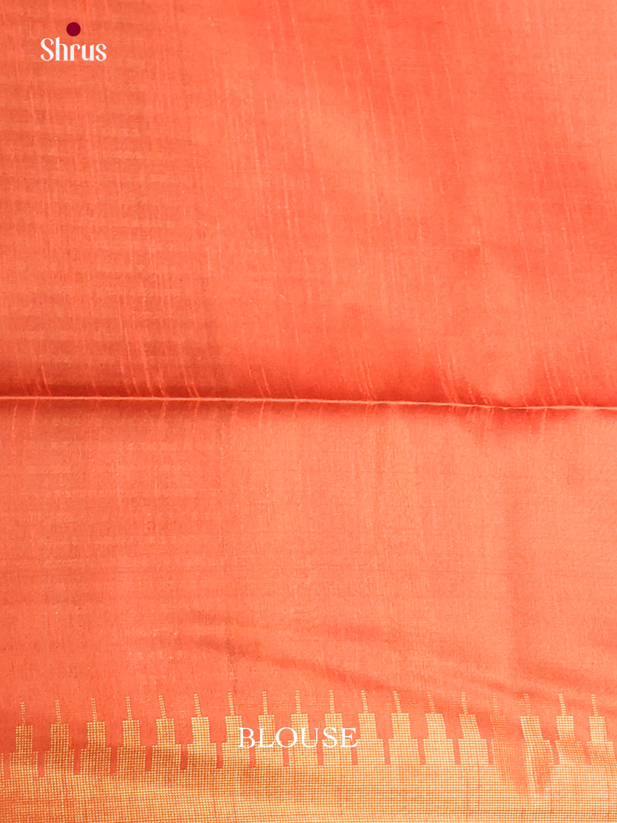 Green & Orange - Semi Rawsilk Saree - Shop on Shrus.com