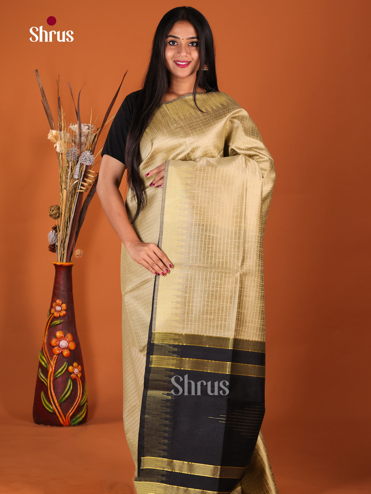 DHS25677 - Semi Rawsilk Saree - Shop on Shrus.com