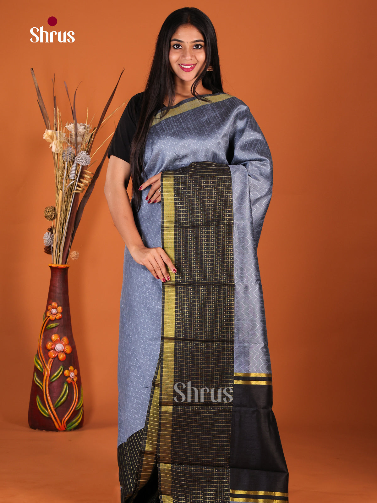 DHS25701 - Semi Rawsilk Saree - Shop on Shrus.com