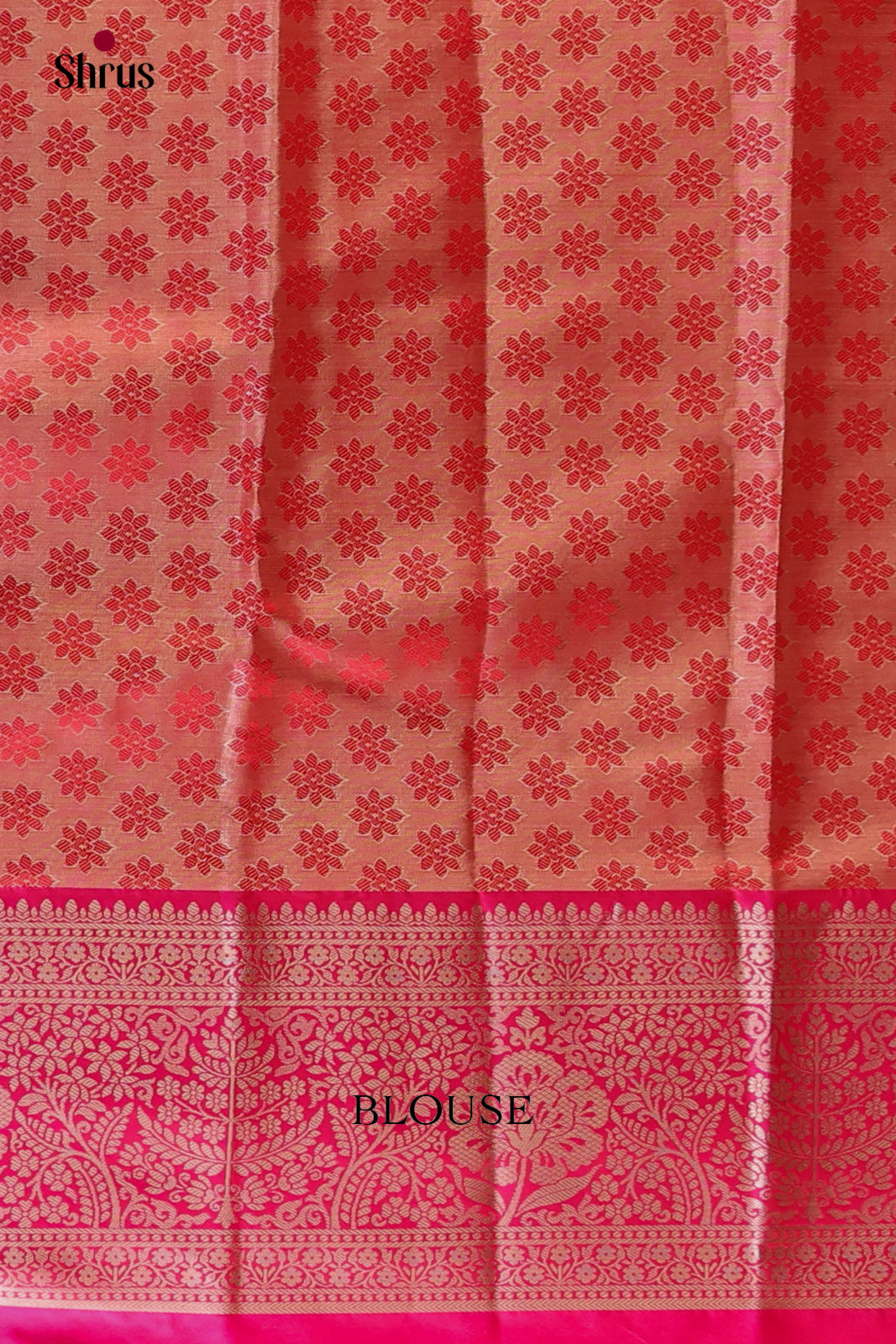 Pastel Green & Pink - Kanchipuram-halfpure Saree - Shop on Shrus.com